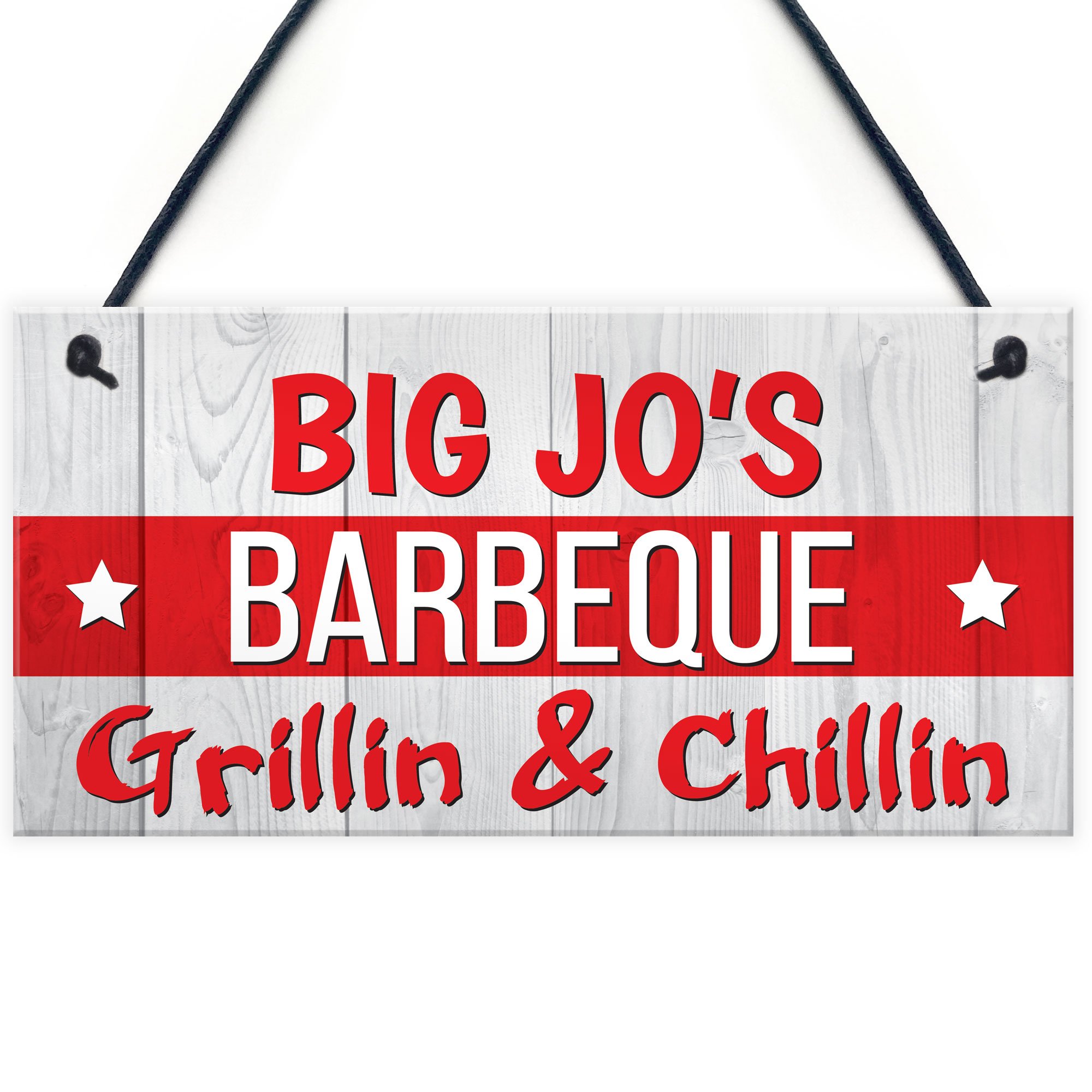Red Ocean Personalised Barbecue BBQ Grill Patio Garden Gift Hanging Plaque Party Sign