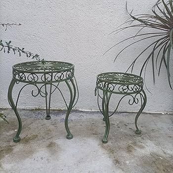 アンティーク調 アイアンラック グリーン 花台 ガーデン用 シャビー アンティーク調 アイアンラック グリーン 花台 ガーデン用 シャビー