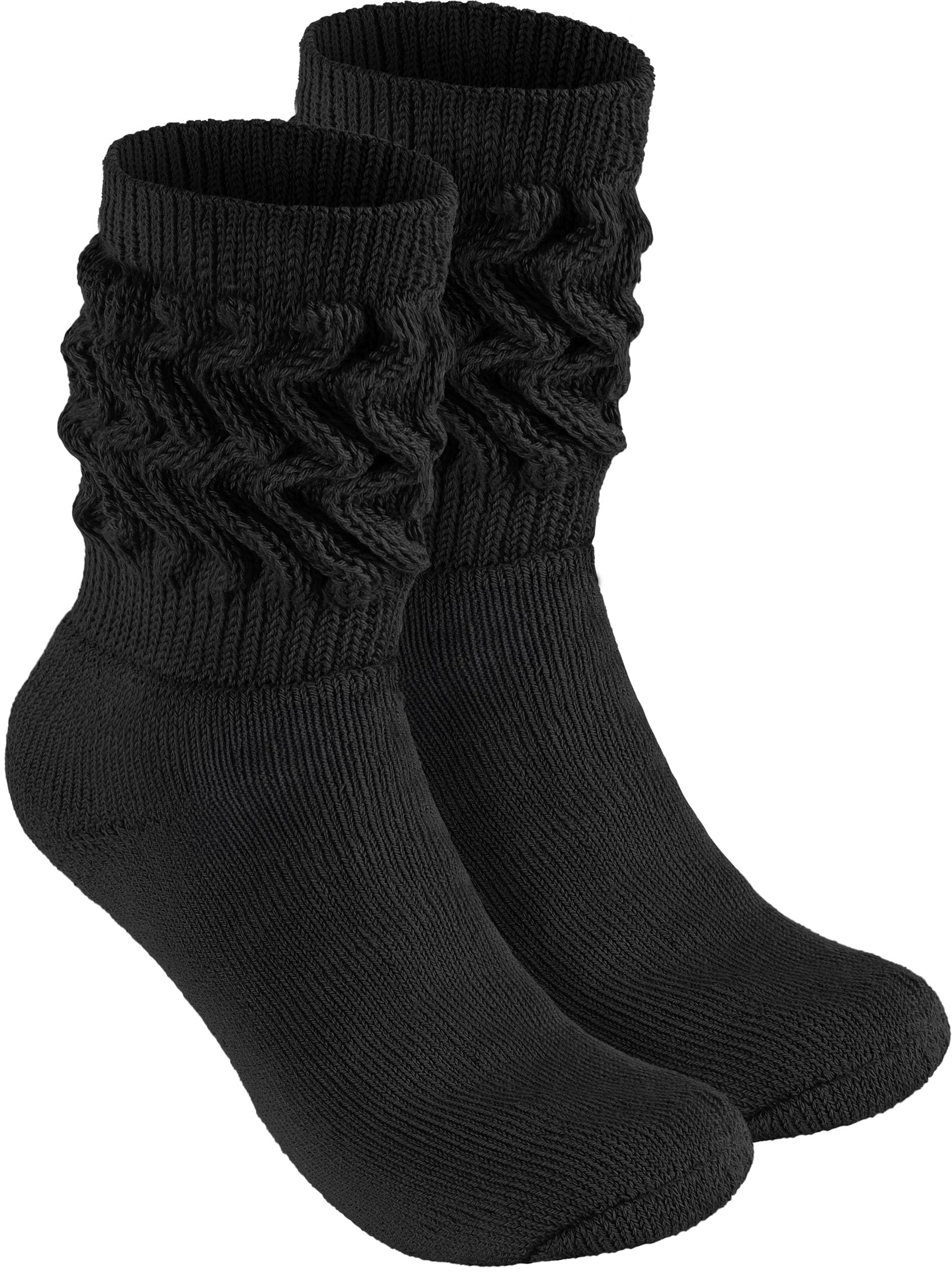BRUBAKER Womens or Mens Fitness Workout Slouch Socks Gym - Black - UK 2.5-5