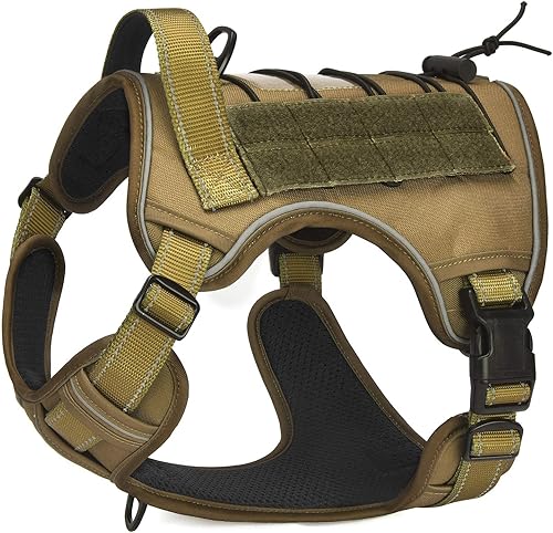 CBBPET Arnés táctico para perro sin tirones arnés militar reflectante para perro chaleco táctico para perro con asa molle y resistente clip de CBBPET Arnés táctico para perro sin tirones arnés militar reflectante para perro chaleco táctico para perro con asa molle y resistente clip de