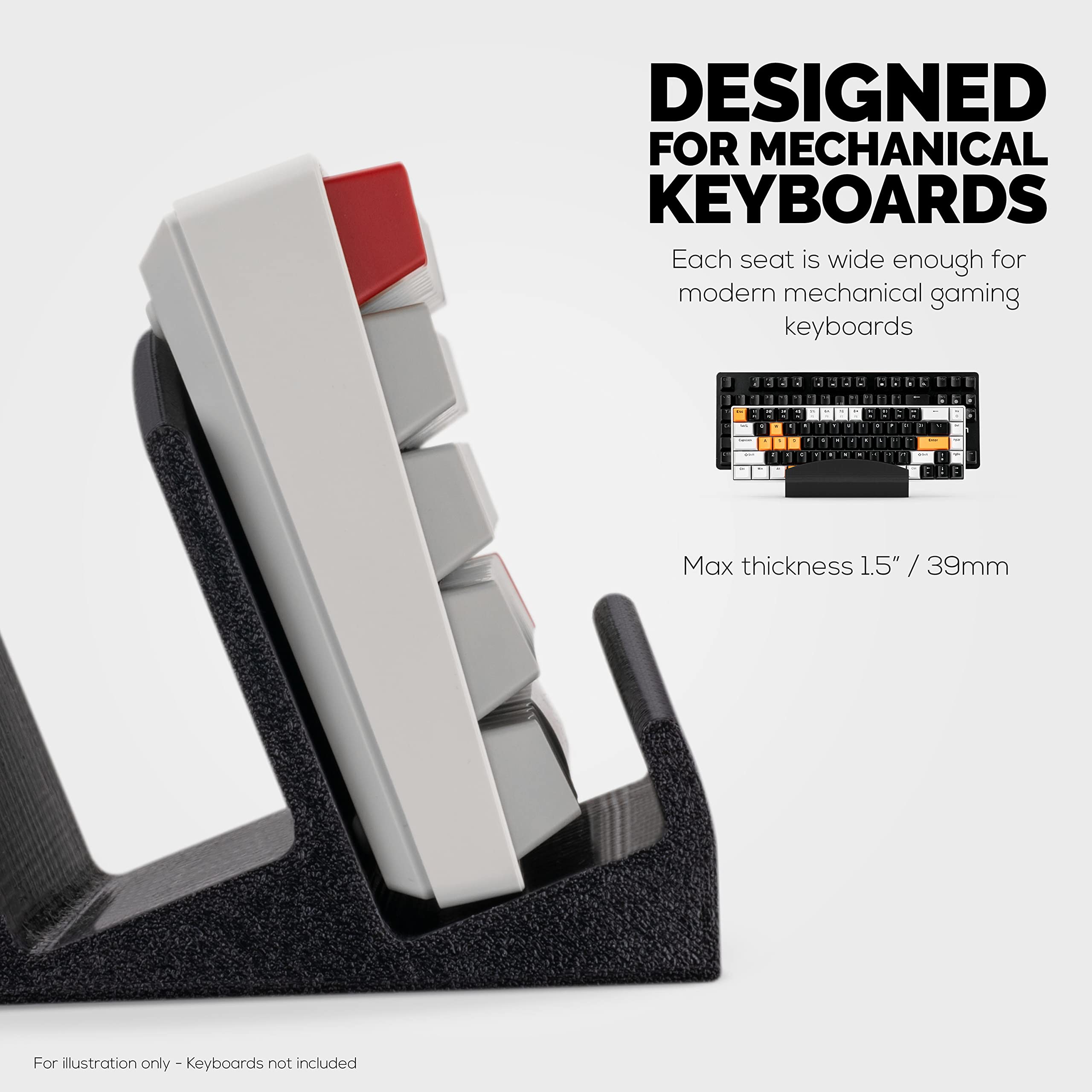 BRAINWAVZ Soporte doble para teclado de escritorio, adecuado para teclados de juegos pequeños y tableros grandes de tamaño completo, organiza tu espacio de trabajo y mantenlo libre de desorden (D02)