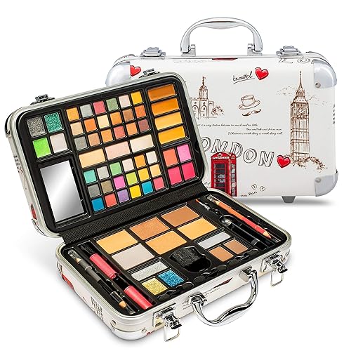 Vokai Kit de maquillaje para regalo 24 sombras de ojos 4 cremas brillantes para ojos 1 lápiz delineador de labios 3 lápices labiales 12 brillos de