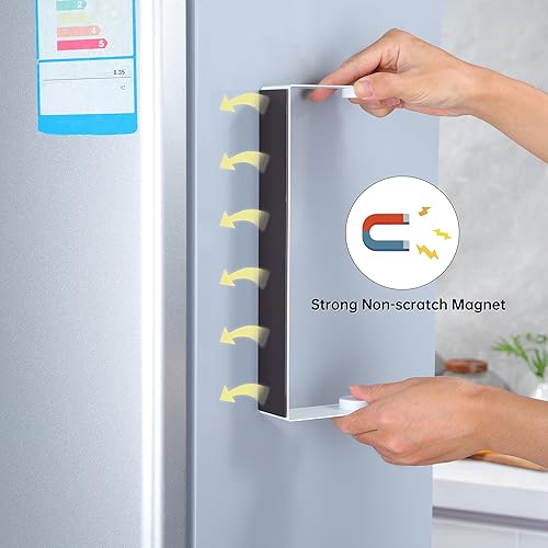 Miniatura 3 de DELITON Soporte magnético para toallas de papel, multifuncional, blanco, con fuerte ajuste magnético, toallas de papel para refrigerador, caravana,
