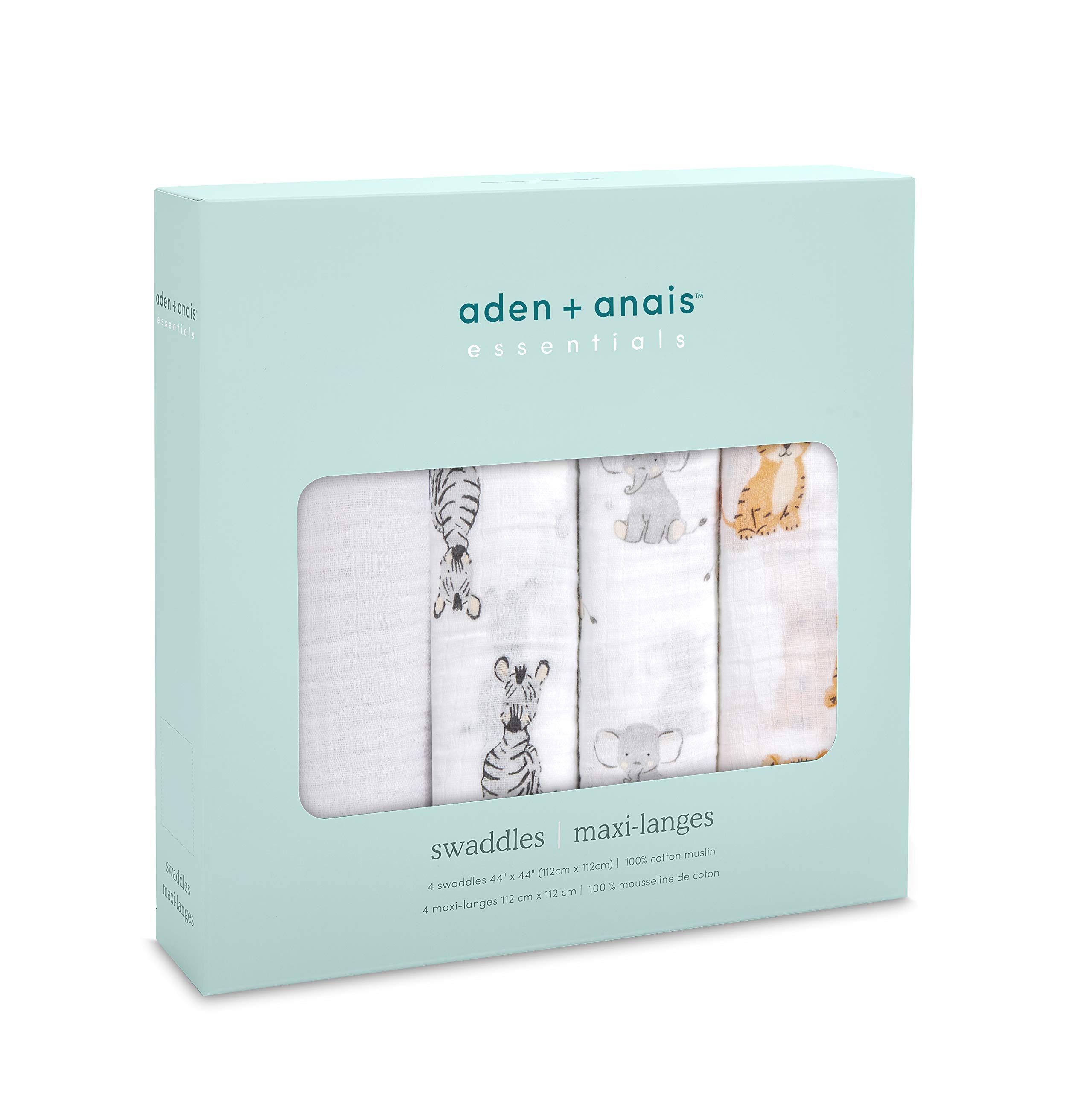 aden + anais essentials 100% Cotton Muslin Swaddle & Receiving Blanket for Baby Girls & Boys, 112x112cm - Image 2
