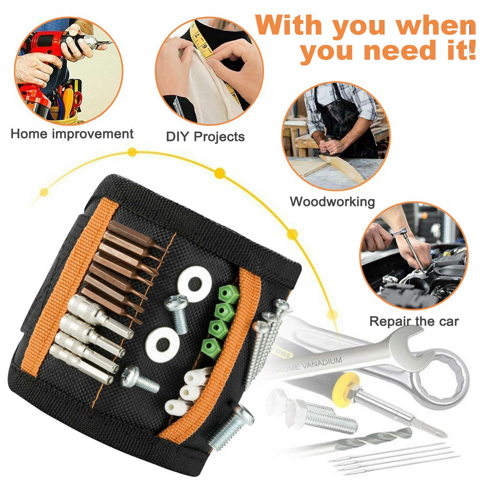 Magnetische polsband voor gereedschap | HANDYMAG Magnetische polsband voor gereedschap | HANDYMAG