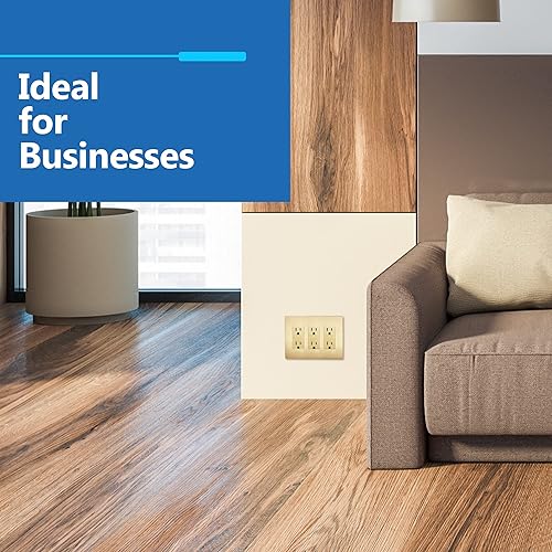 Miniatura 543 de LIDER - Cubierta decorativa de interruptor doble con acabado mate, placa de pared sin tornillos, tamaño mediano, 2 bandas, 4.88 x 4.92 pulgadas