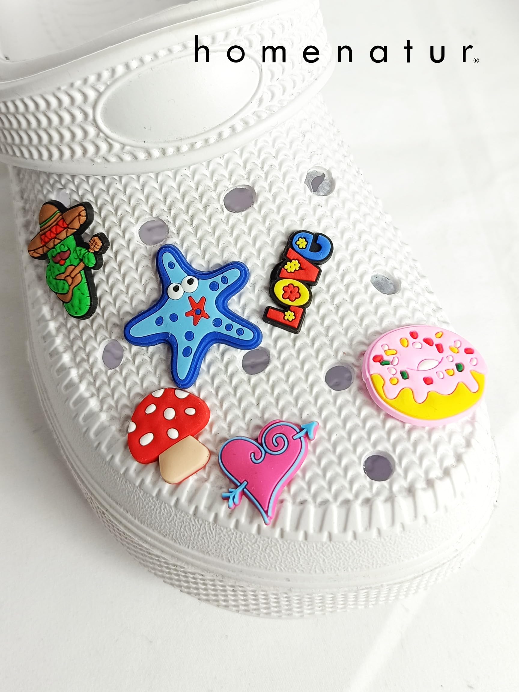 Crocs Pędzle do chodaków, zestaw 20 sztuk, akcesoria i dekoracje do butów, spersonalizowane klipsy dla kobiet, mężczyzn i dzieci, biżuteria