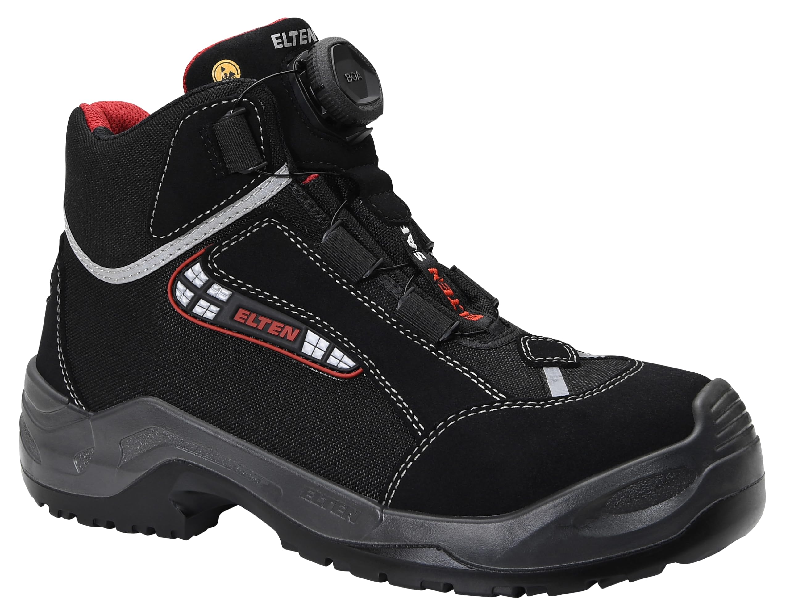 ELTEN Sicherheitsschuhe Sander BOA ESD S3S, Damen und Herren, Textil, Aluminiumkappe (Leichter als Stahlkappe), leicht, sportlich