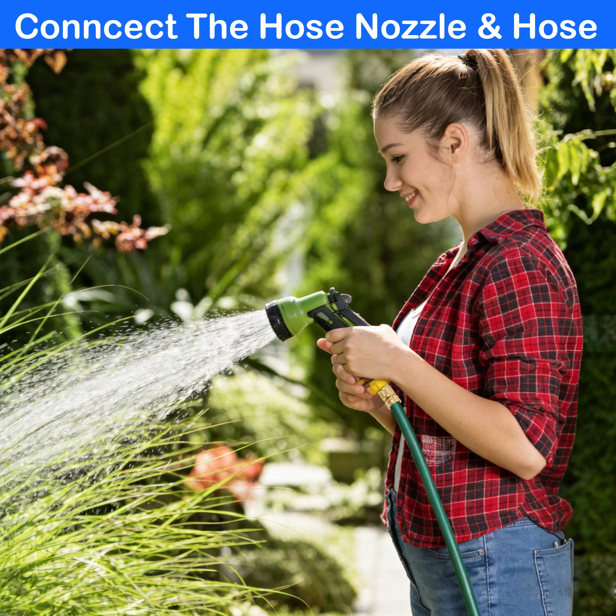 Hourleey Raccordo rapido per tubo da giardino, in ottone massiccio, filettatura da 3/4", kit di connessione rapida da giardino, maschio e femmina, senza perdite (8 set)
