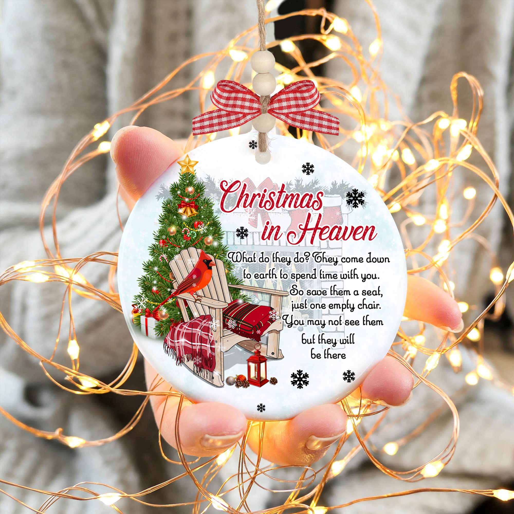 Cardinal Ornament Memorial Gift,Sympathy Gift Loss Of Mother,Cardinal Christmas Ornament,Cardinal Snowflake Christmas Ornament Grandma Mom