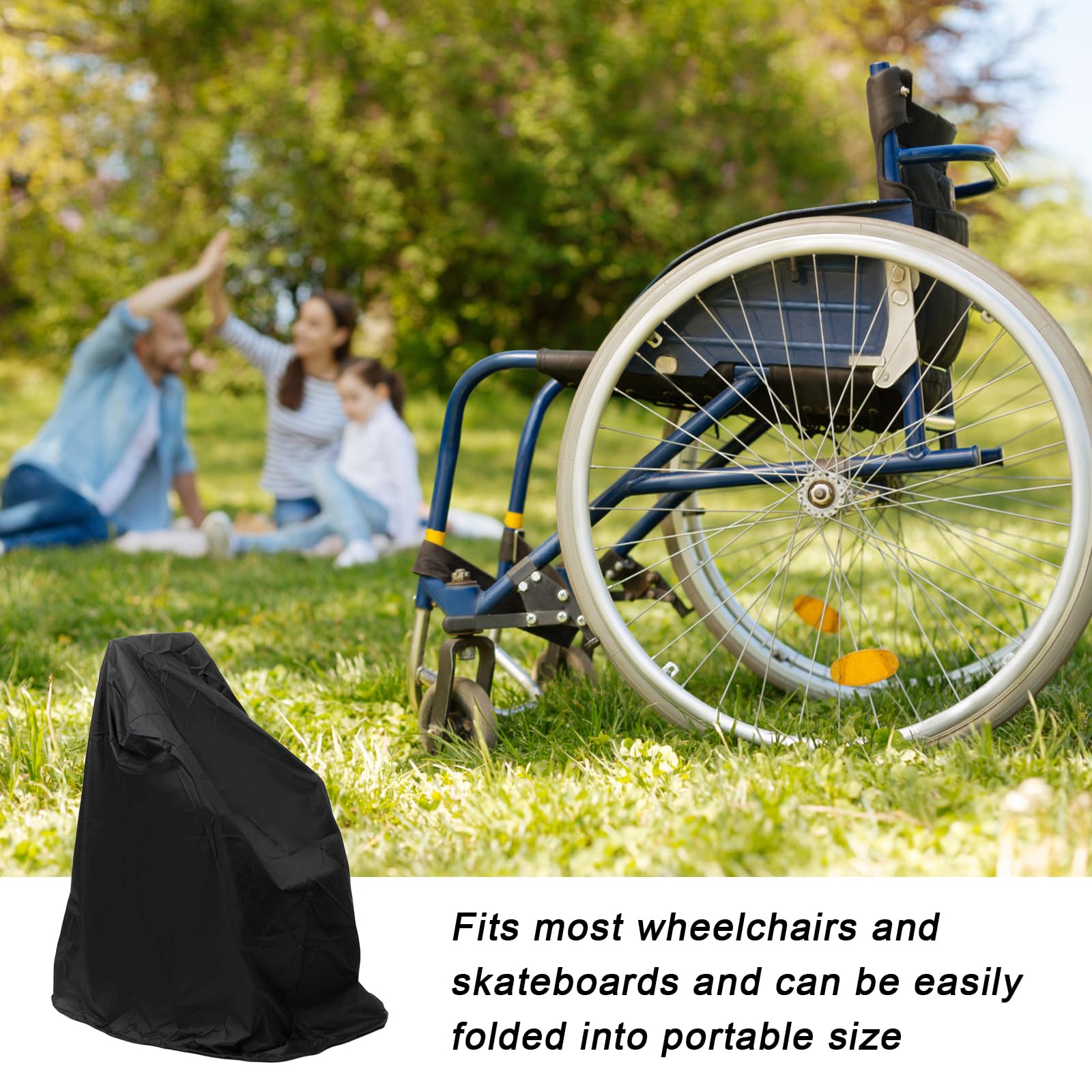 Copertura Impermeabile per Sedia a Rotelle, Tessuto Oxford Custodia Protettiva per Sedia a Rotelle, Wheelchair Protective Cover, Protezione da Pioggia, Polvere e Sporco, 115x75x130cm