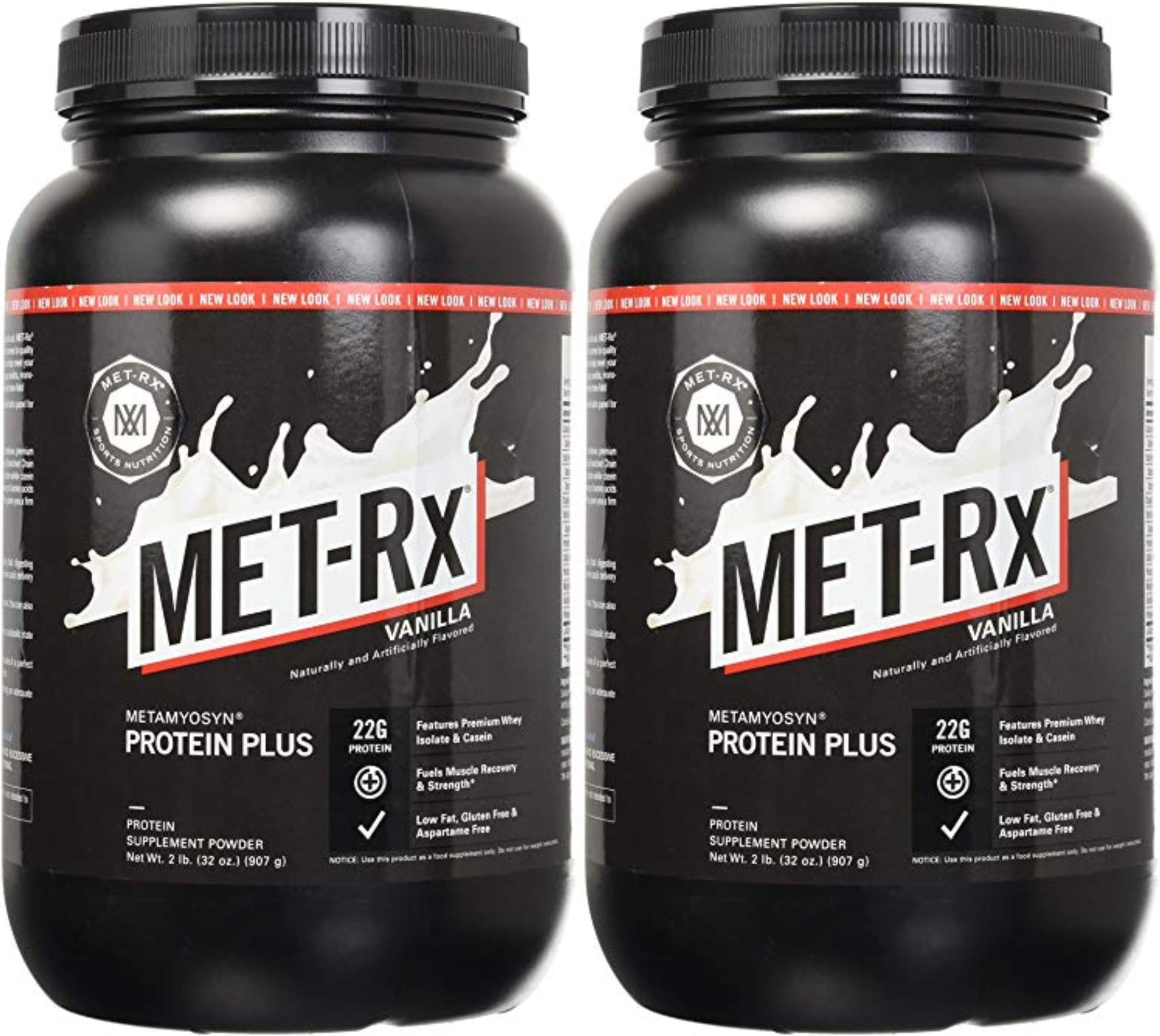 MET-Rx Metamyosyn Whey Isolate and Casein Protein Powder, Great for Meal Replacement Shakes, Low Carb, Gluten Free (Vanilla 2 Pack)