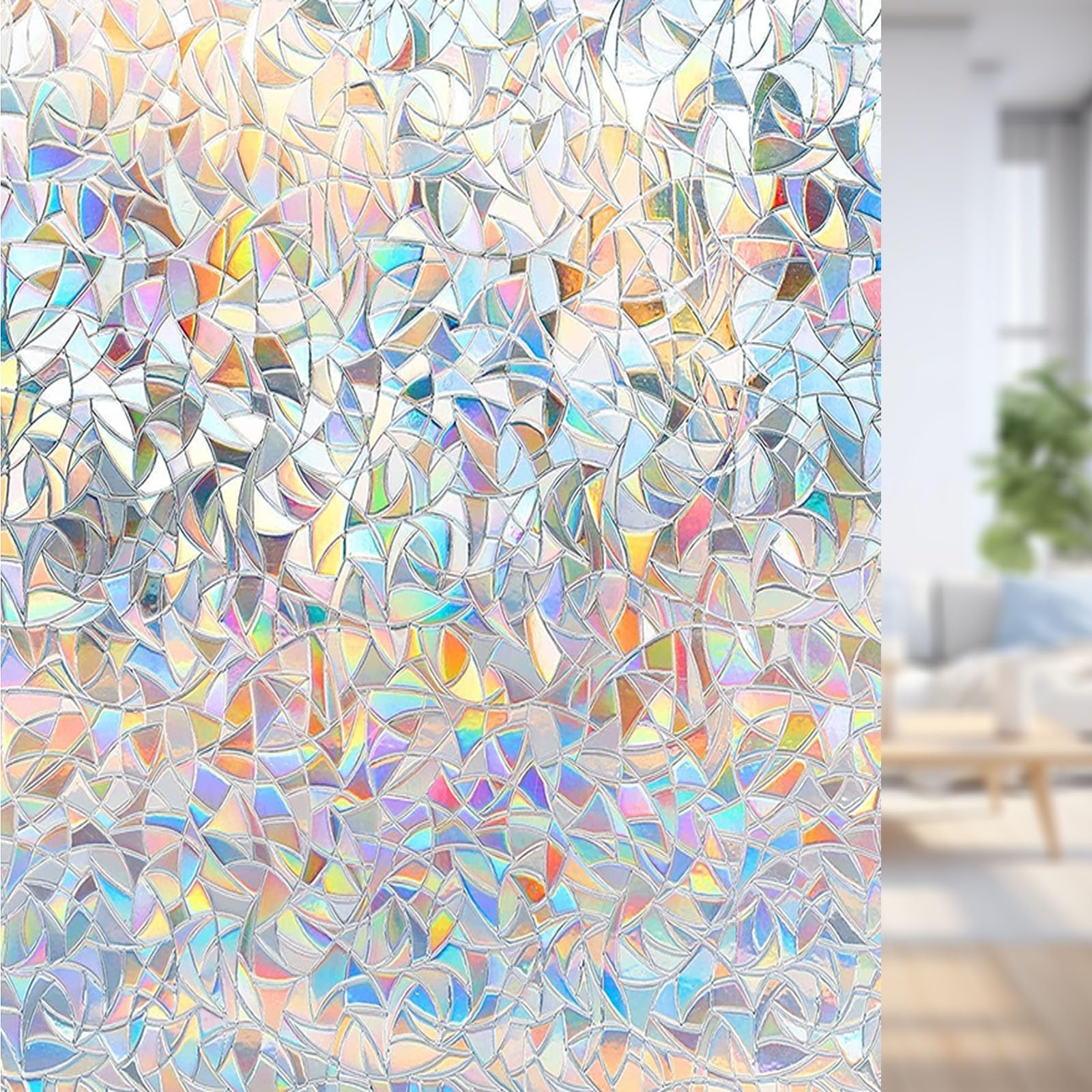 Vinilos para Cristales Opaco 110 x 320 cm Vinilo Opaco Electrostática, Anti UV, Película Esmerilado Decorativa Esmerilado Ventana Privacidad para Baño Cocina Oficina, Luna Creciente