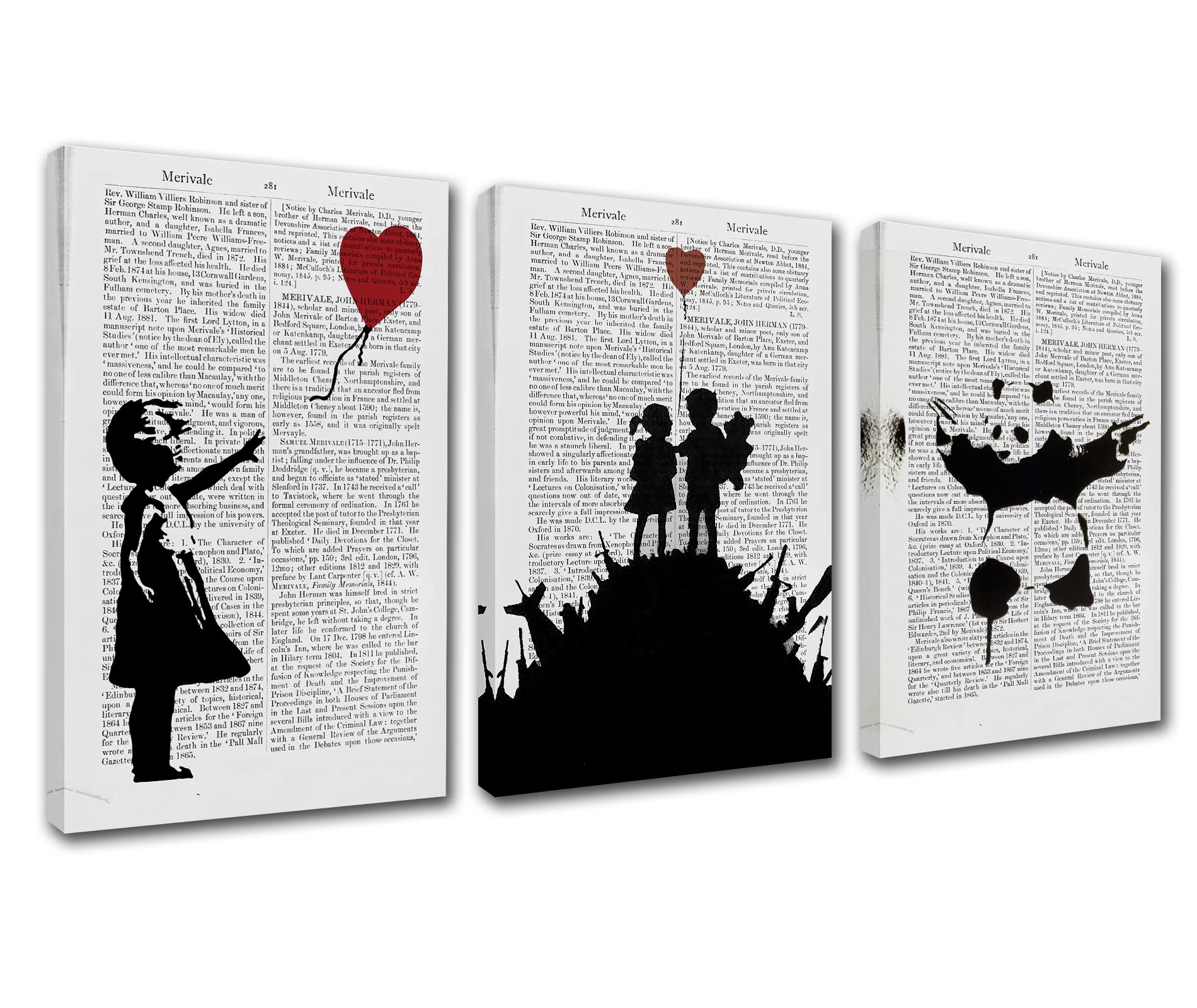 Black and White Banksy Canvas Wall Art for Living Room Decor Panda Graffiti Street Art Kitchen Wall Decor Artwork Home Decor Room Wall Pictures Picture Print Pop Art Framed Ready to Hang 60'W x 28''H — image 1