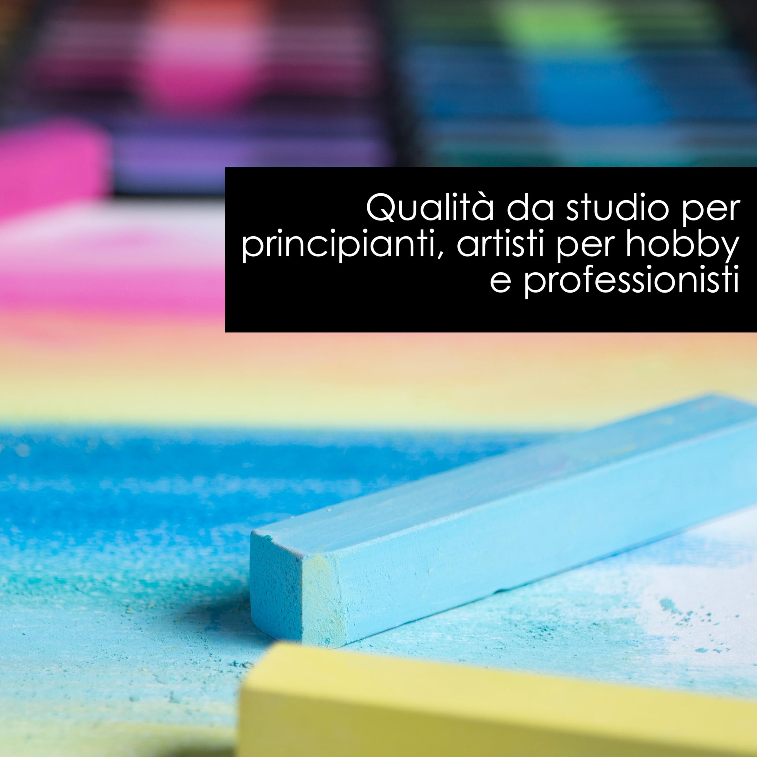 OfficeTree 36 pastelli a gesso per artisti, pastelli morbidi con blocco per schizzi, colori vivaci, set di pastelli