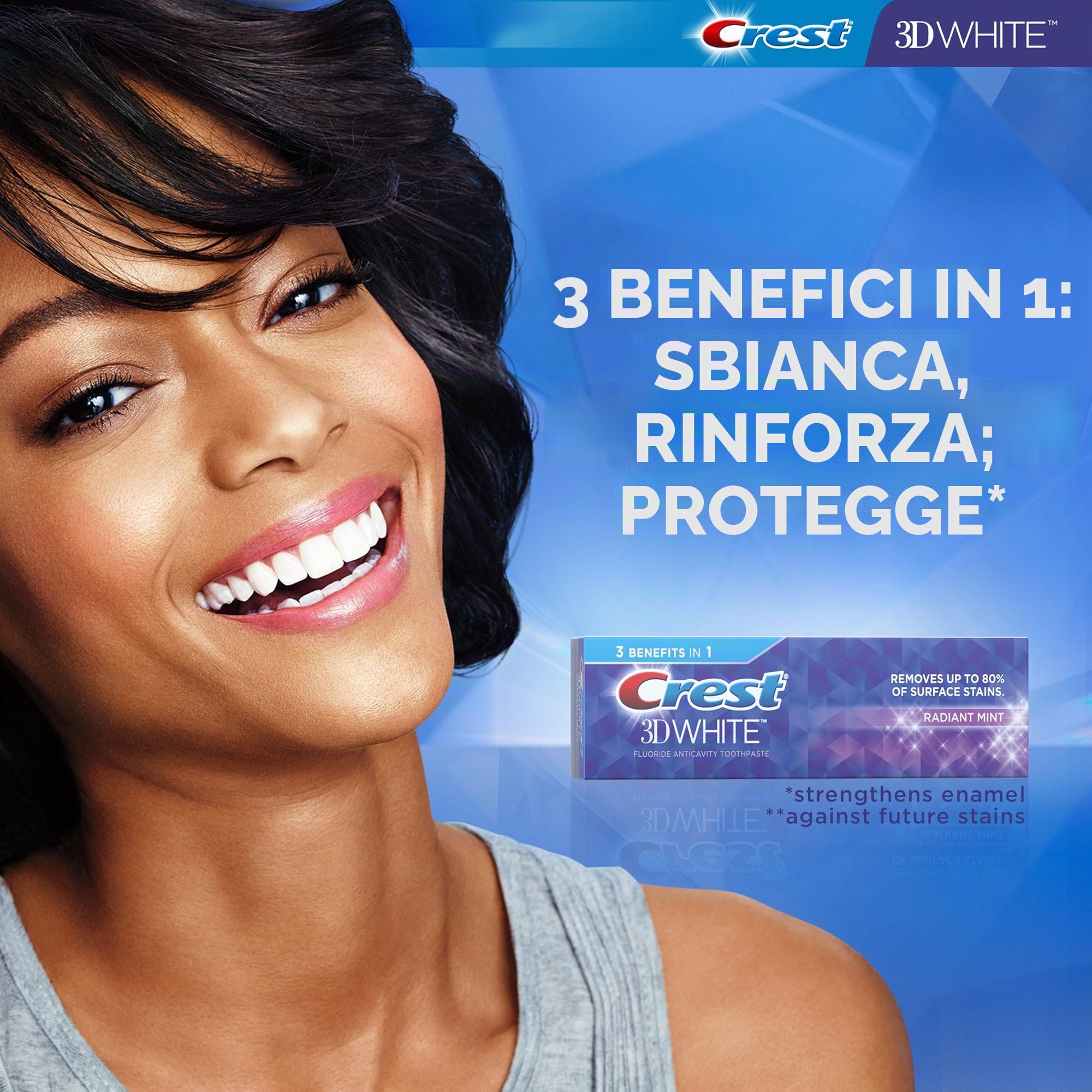 Crest 3D White Radiant Mint - Dentifricio sbiancante, 100 g
