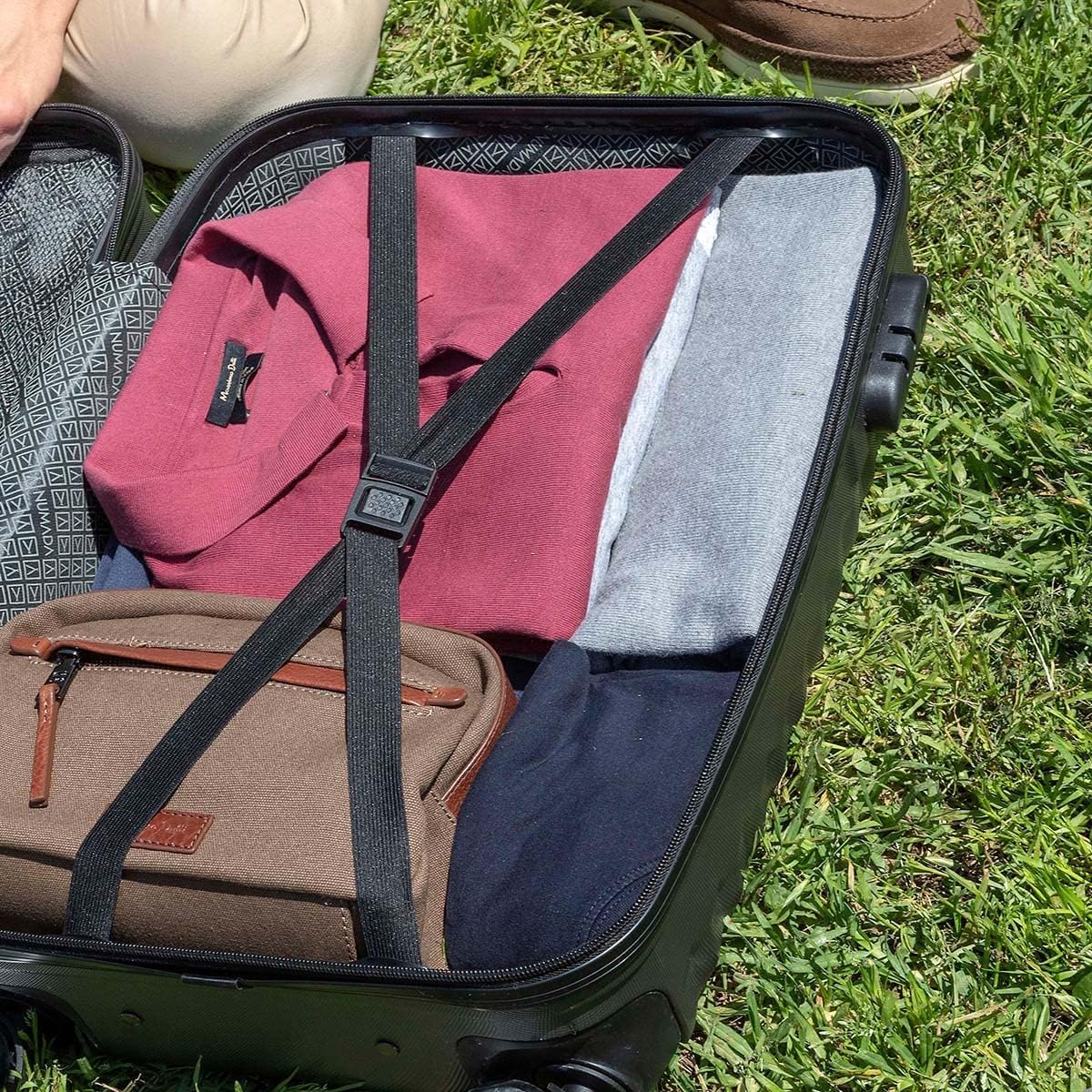 NUMADA - Gepäck-Set und Kulturbeutel 3 Stück Bordeaux, mittel 63cm, klein 53cm und Kulturbeutel, ABS, starr, widerstandsfähig, 4 Doppelräder, leicht, seitliches Kombinationsschloss