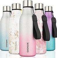 Vista 44 de BJPKPK Botellas de agua aisladas, botella de agua de metal de acero inoxidable de 18 onzas con correa, termo a prueba de fugas sin BPA, tazas