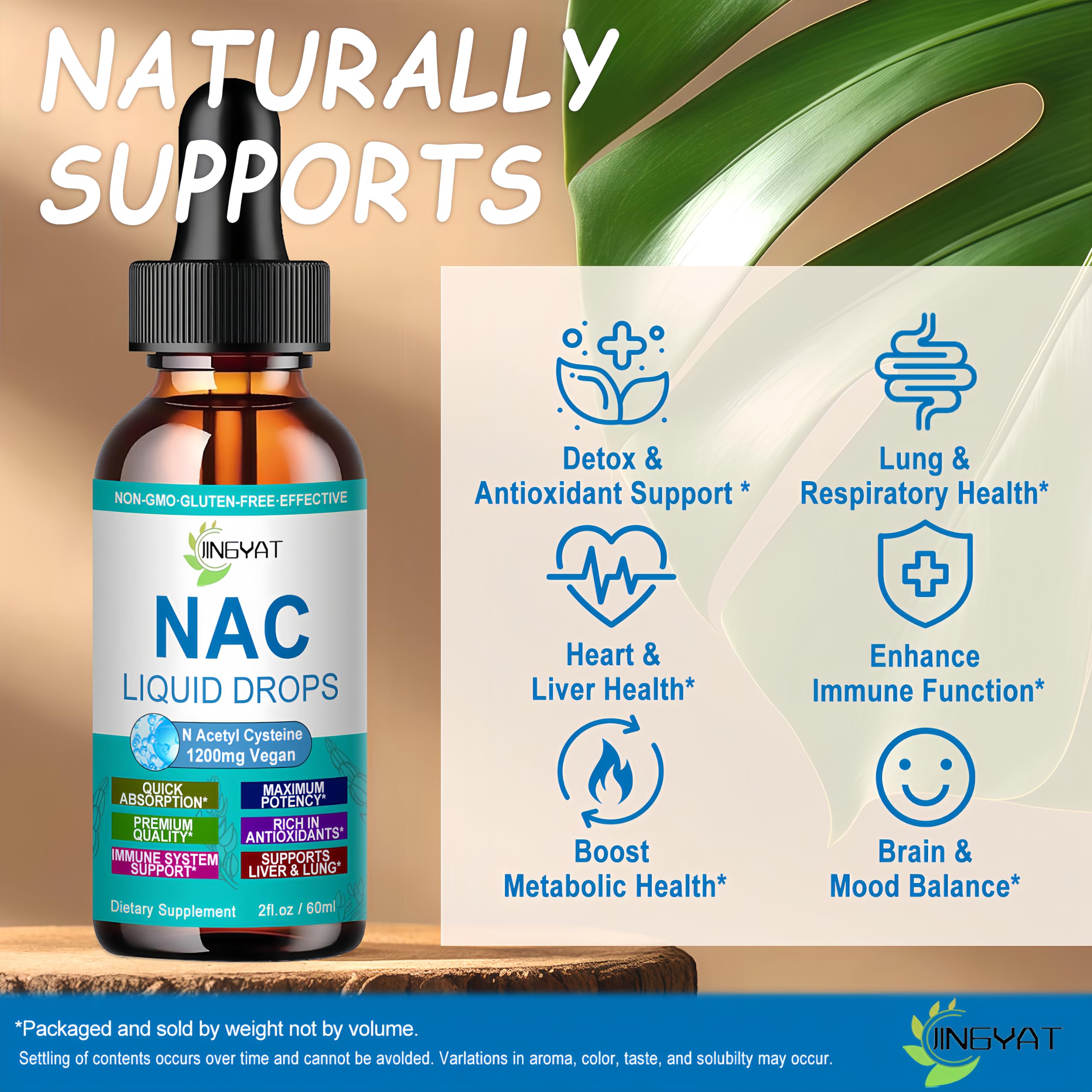 NAC Supplement N-Acetyl Cysteine | High Absorption NAC 1200mg Liquid Drops for Respiratory, Liver & Kidney Detox, Immune Support & Antioxidants | Vegan | Non-GMO | Gluten Free | Fast-Acting Formula — Amazon image 5