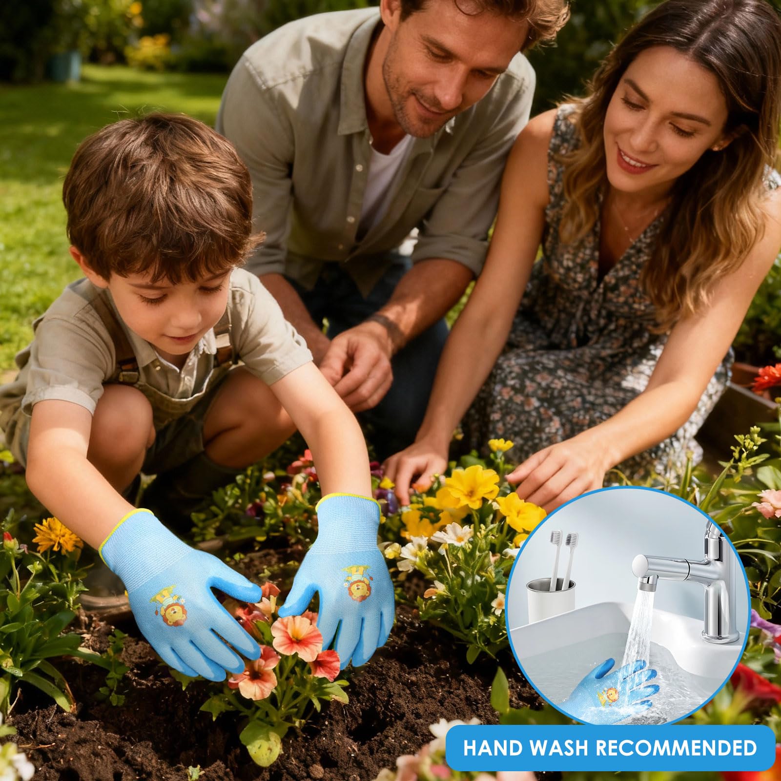 24 paia di guanti da lavoro per bambini, guanti da giardinaggio in tessuto elastico, guanti protettivi per bambini, con rivestimento sul palmo, per fai da te, per lavori domestici, pittura, attività