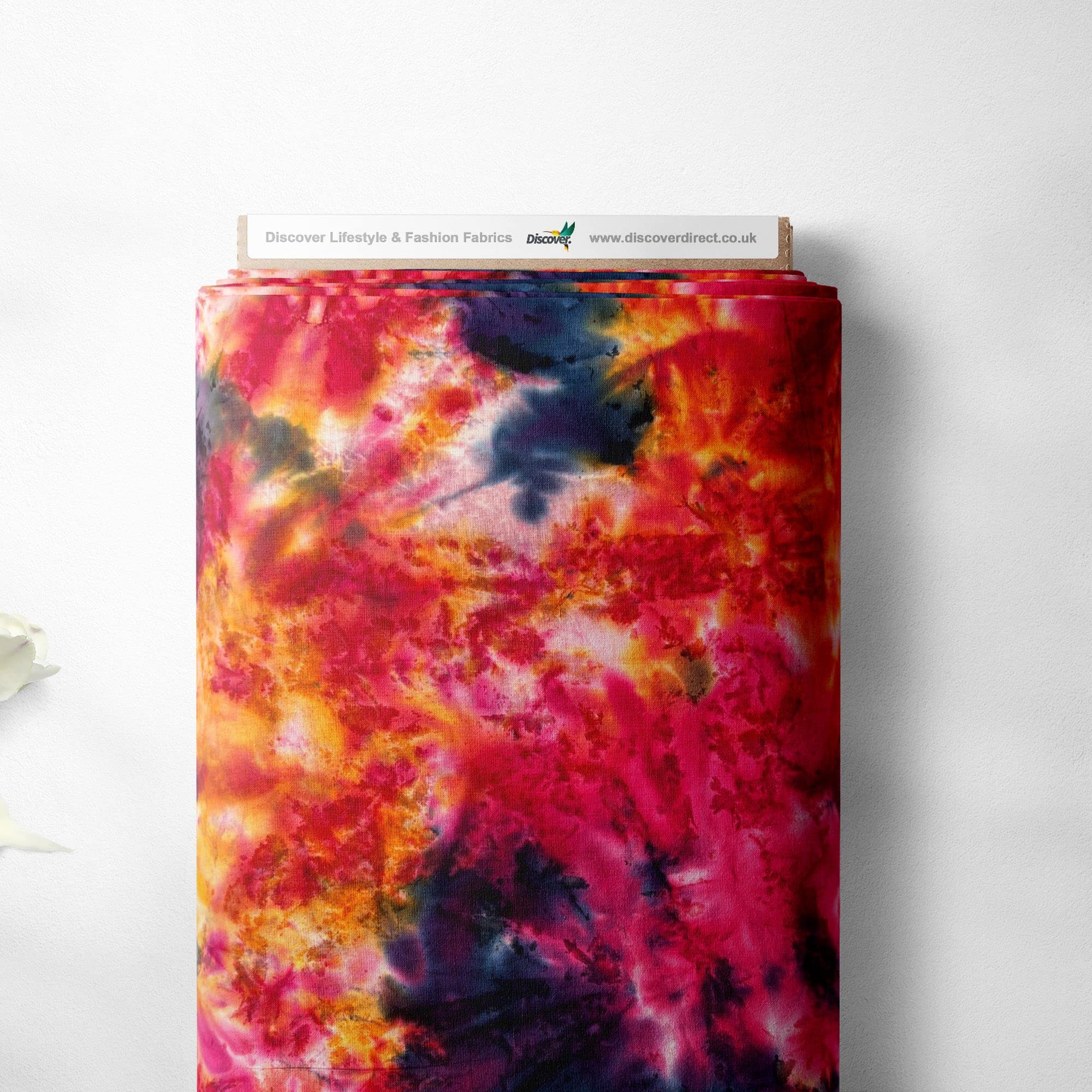 100% Cotton Hand Dyed Indian Bali Batik Printed Tie Dye Design Quilting Craft Dress Quality Sewing Fabric Material | 44" - 114 cm Wide (per Metre, Pink/Dark Purple)