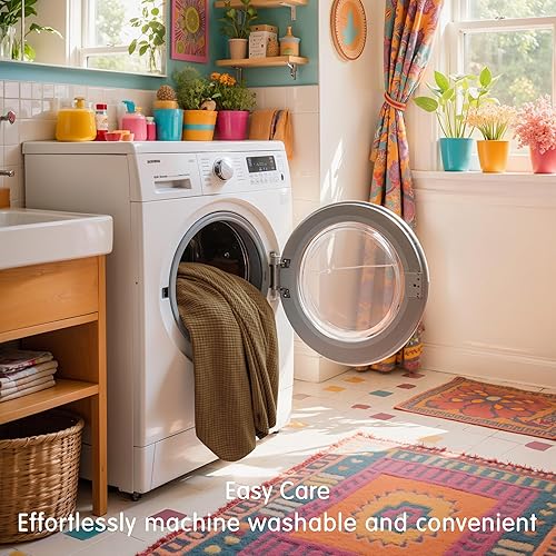 Miniatura 9 de Hokway Fundas elásticas para cojín de sofá, fundas protectoras de cojín reversibles para sofá (café, S, 3 unidades)