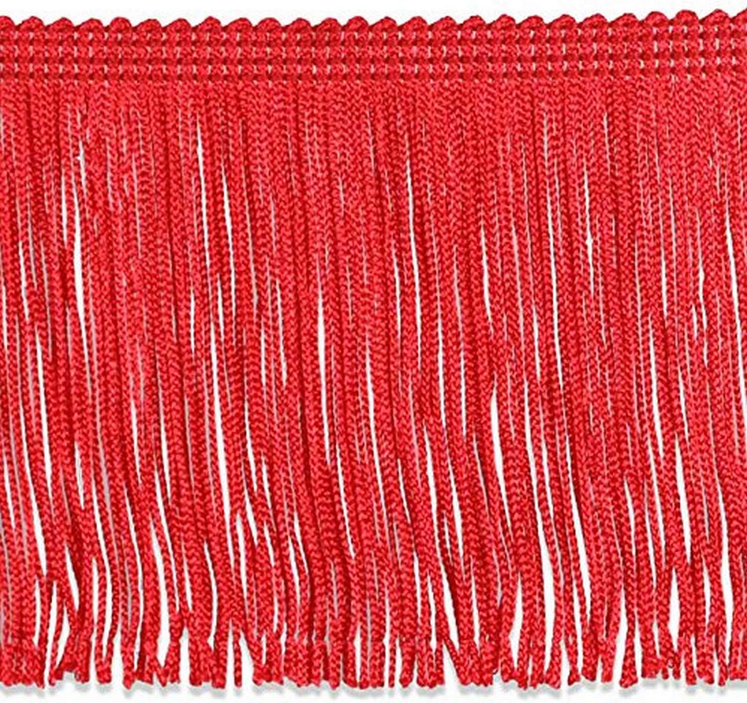 Decorative Trimmings 100% Rayon Chainette Fringe, 4" x 9 yd, Cherry Red