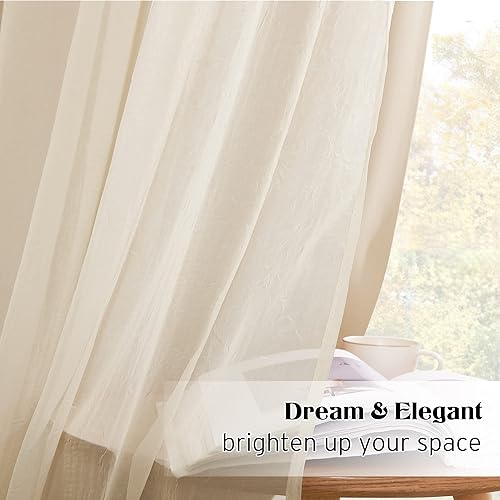 Miniatura 4 de NICETOWN juego de cortinas tela voile con arandelas y cortinas opacas