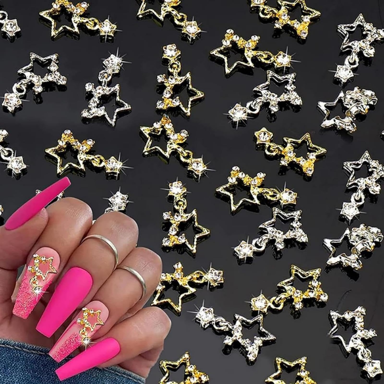 2 Boxes Mixed 3D Nail Charms And Rhinetones, Color Flower