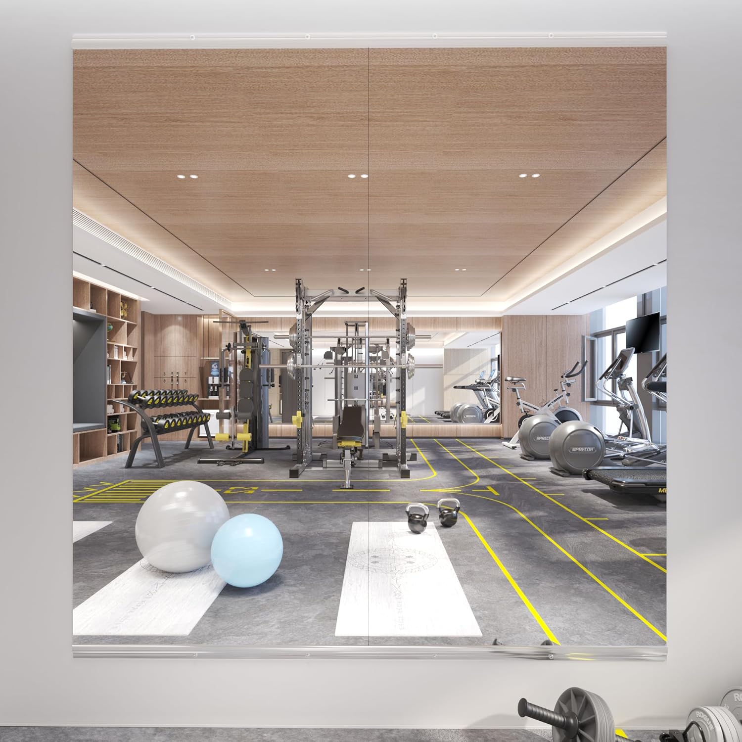 56X24 3Pack Large Home Gym Mirror, Frameless Tempered Glass Dance Wall Mounted Mirror for Home, Yoga, Dancing, Studio, Living Room