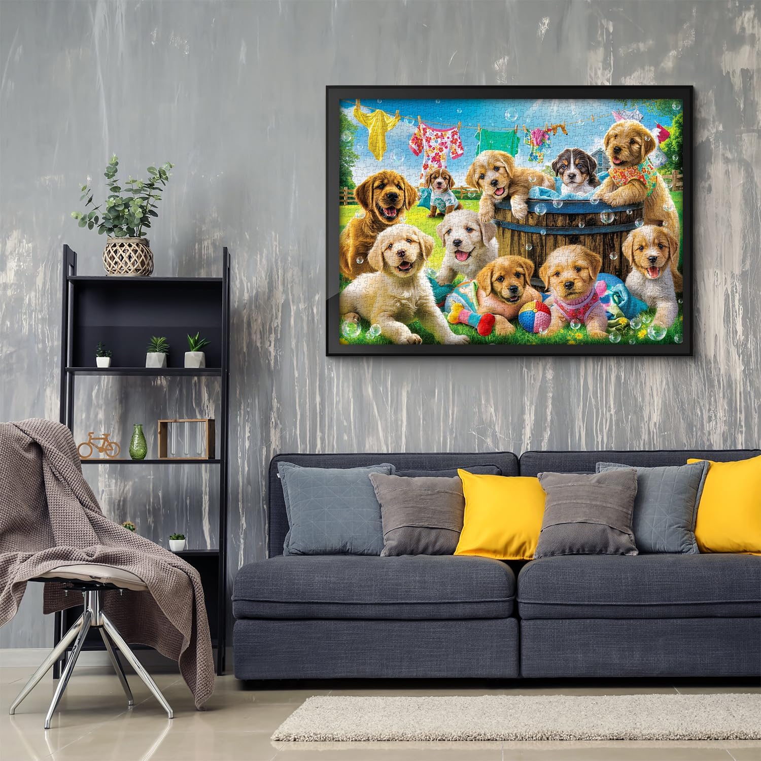 Funny Dog Puzzles for Adults 1000 Pieces, Cute Puppy Animal Jigsaw Puzzle, Challenging Puppies Family Puzzle as Home Wall Art Decor image 3