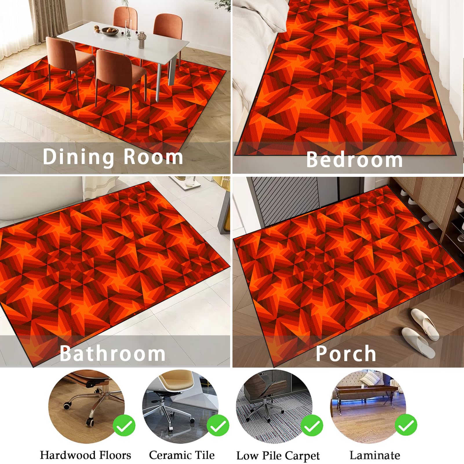 Tappeto Salvapavimento Antiscivolo, Tappetino per Pavimenti Duri da Ufficio, Tappeto per Sedia con Ruote, Protezione per Moquette Multiuso, Tappeto Protettivo Sottosedia per Parquet 110 x 170 cm