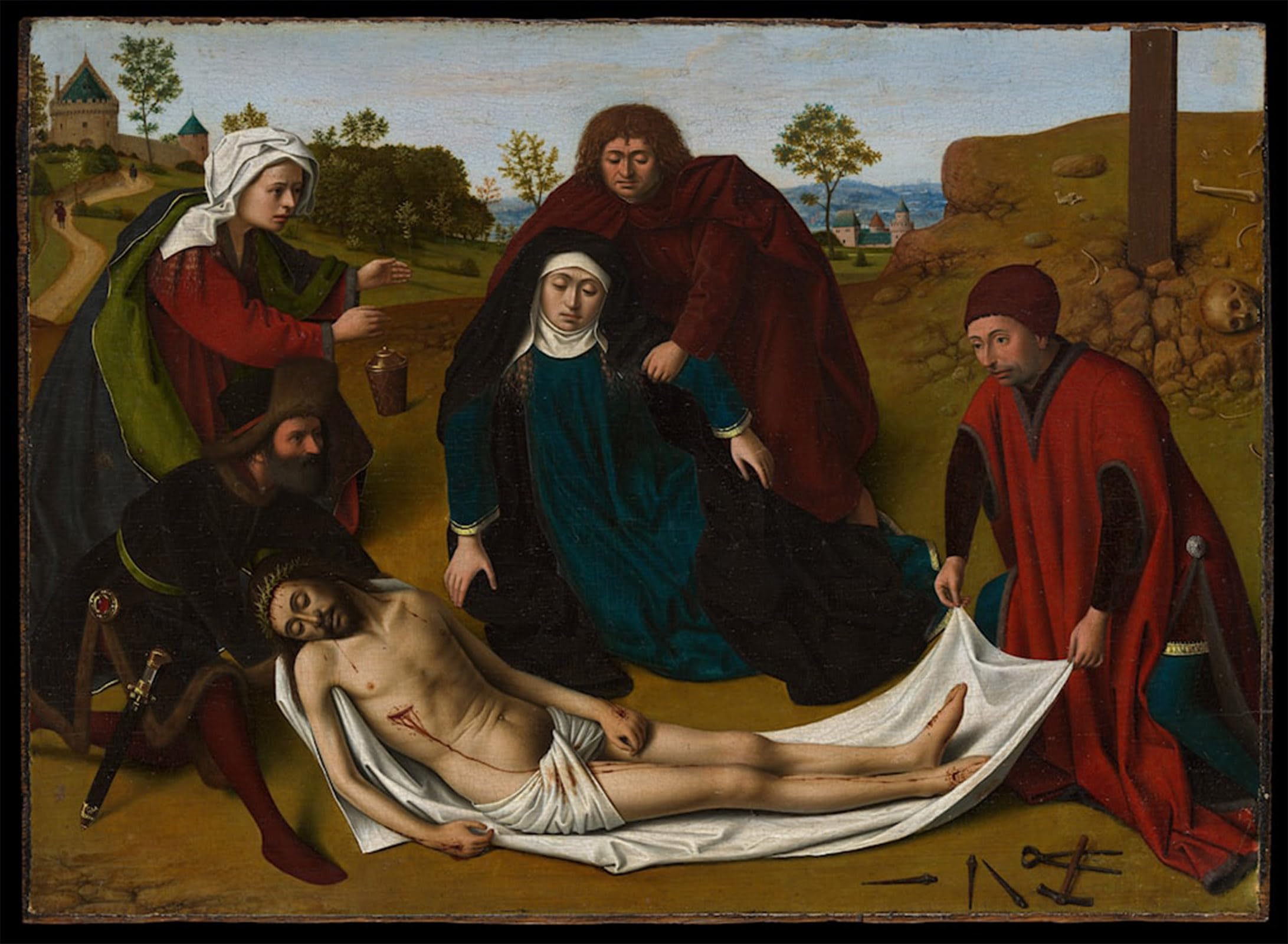 Artxlxxbn No Frame Famous Painting Art Wall Decor Abstract Art Picture The Lamentation Petrus Christus Animal Pictures For Home Decor 60X90cm