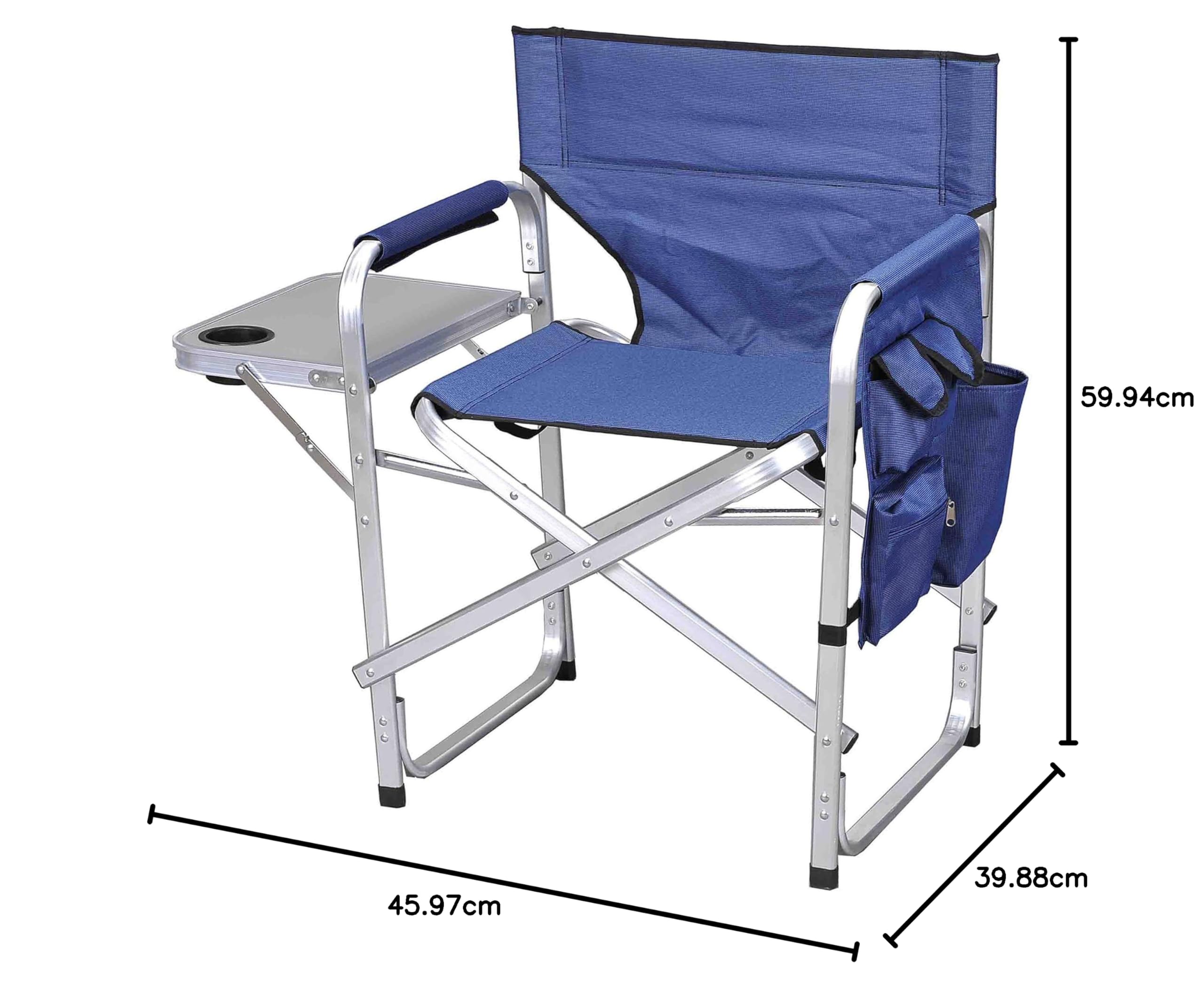 Stylish Camping SL1204BLUE Full Back Folding Director's Chair