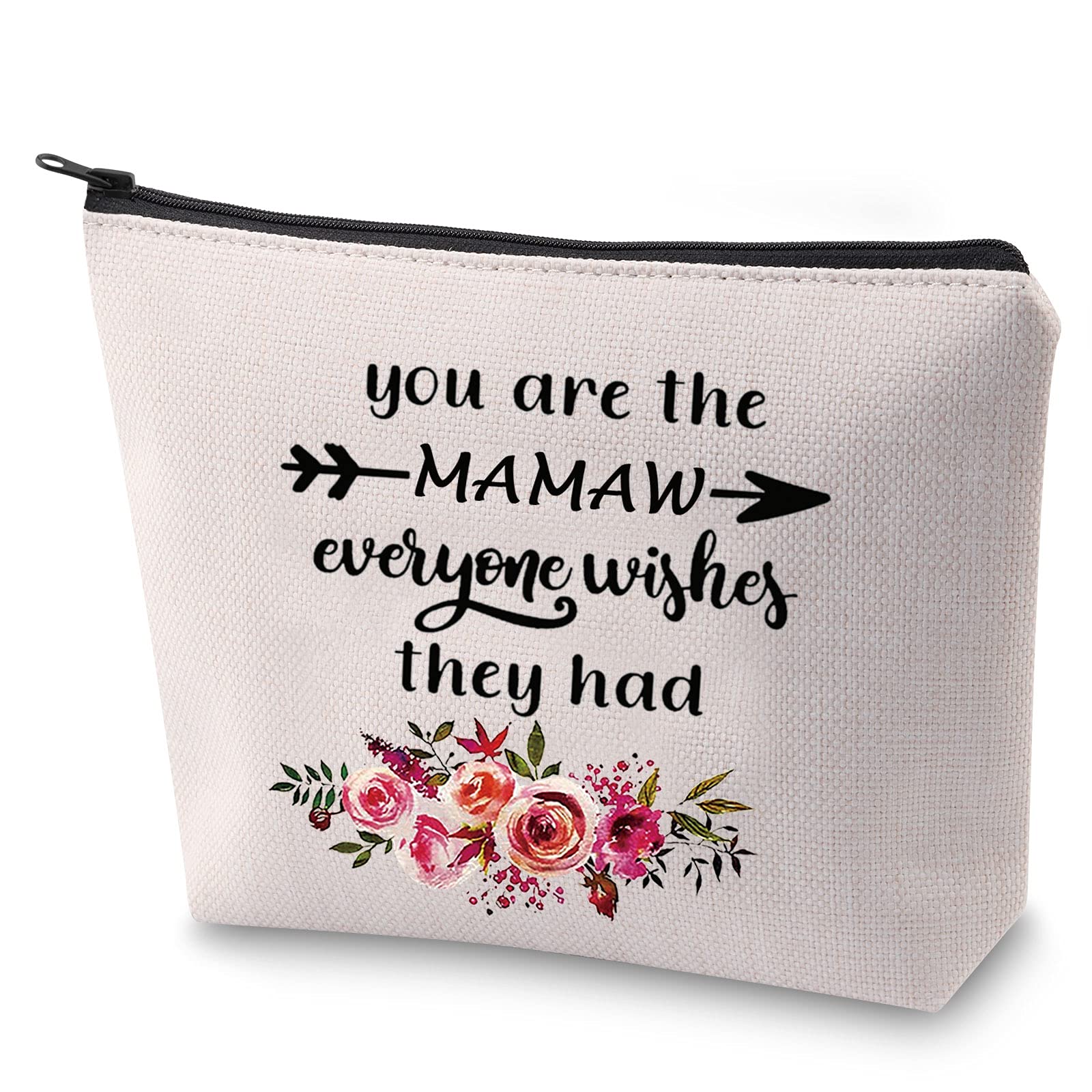 ZJXHPO Mamaw Makeup Bag Best Mamaw Ever Gift You're the MAMAW Everyone Wishes They Had Cosmetic Bag Grandma Canvas Tote Bag, MAMAW