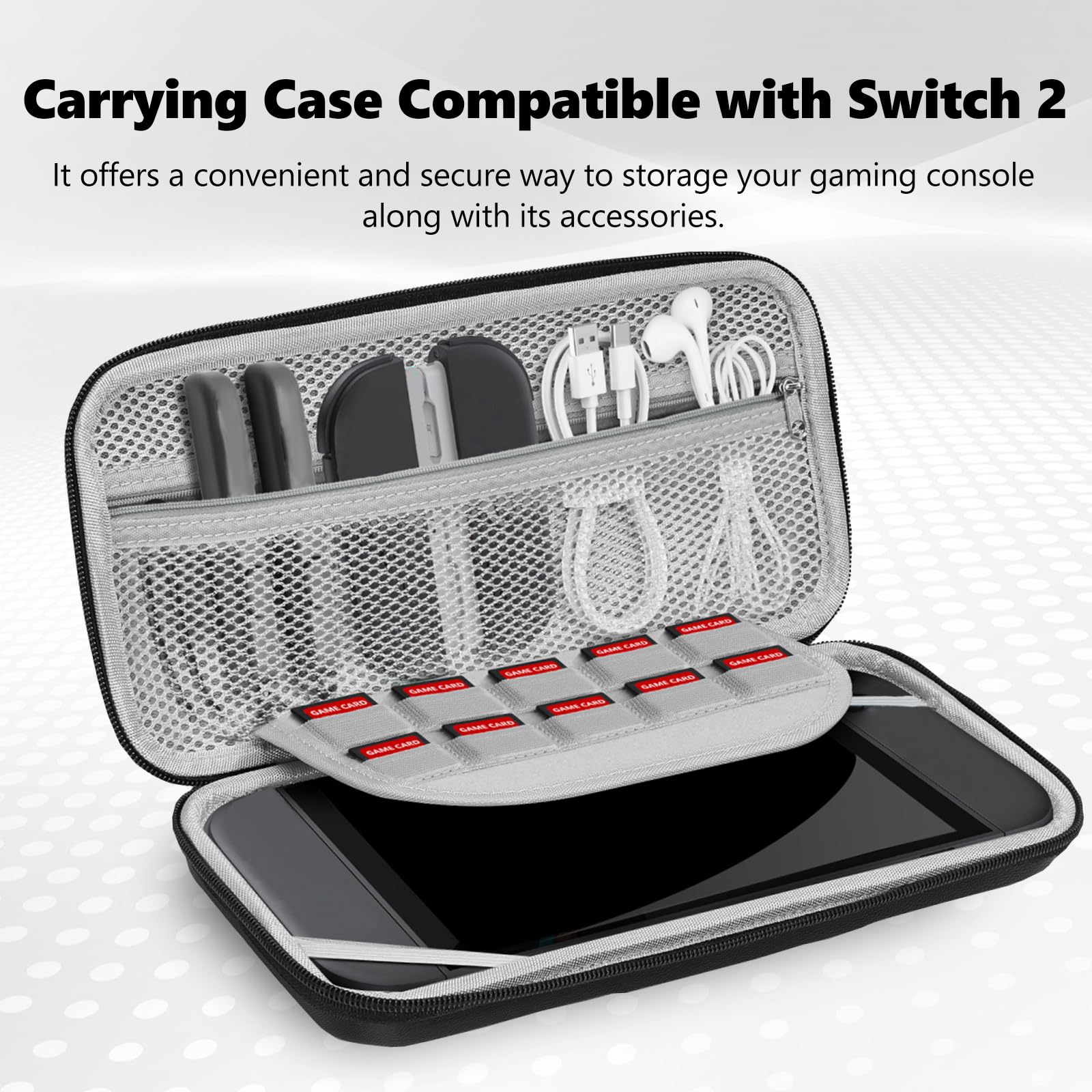 switch it aufbewahrung JoyHood Tasche für 2, Schutzhülle Tragetasche für Switch 2 mit 10 Spiel Kartenfächern, Reisetasche für Konsole und Zubehör (Schwarz) Games The 10 and 5 Toy Storage Gefahrstoffe im Labor sicher Farbe:RAL 9006/ RAL 7016