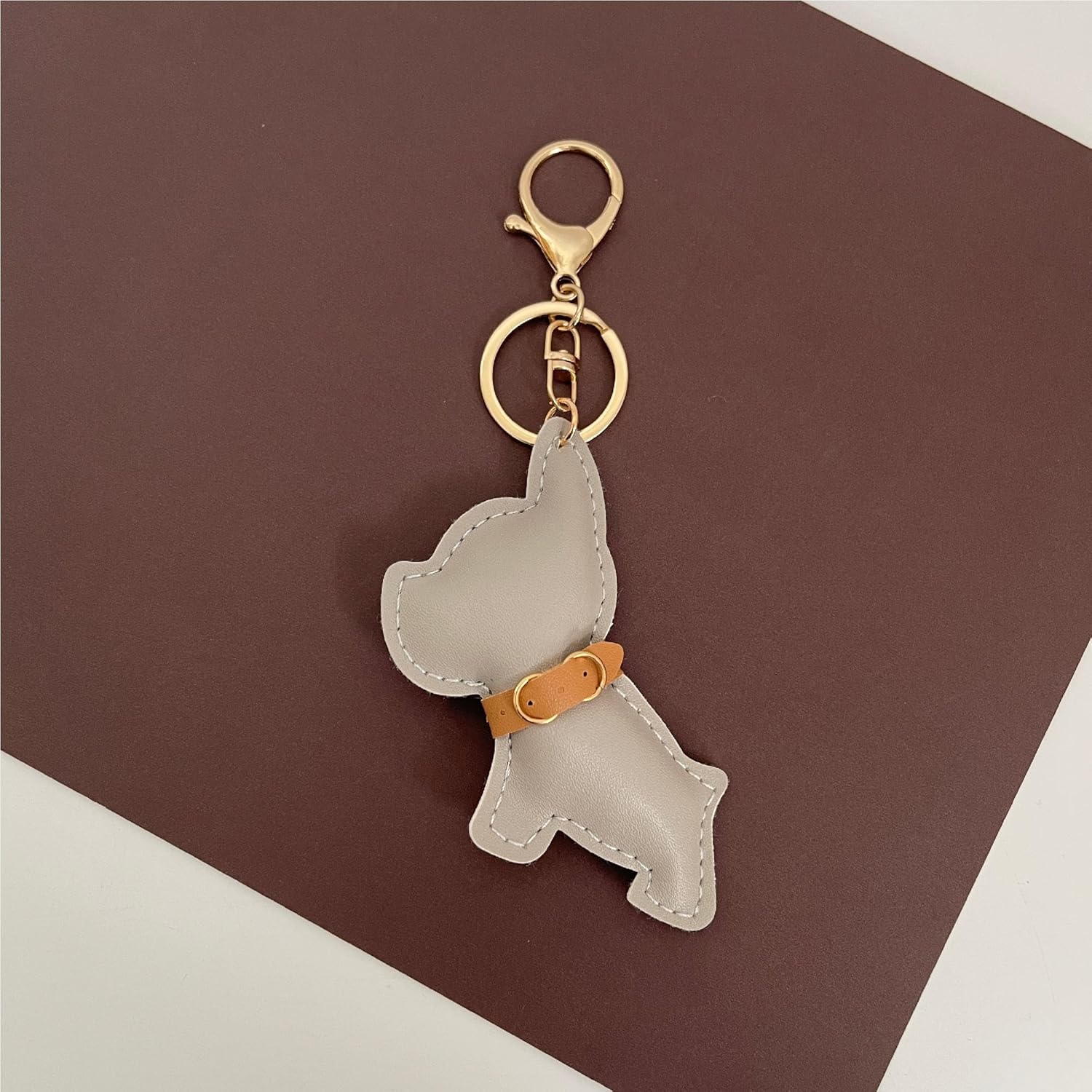 QTMY Leather Dog Keychain Keyring for Women,Purse Charms for Handbags,248 - Image 5