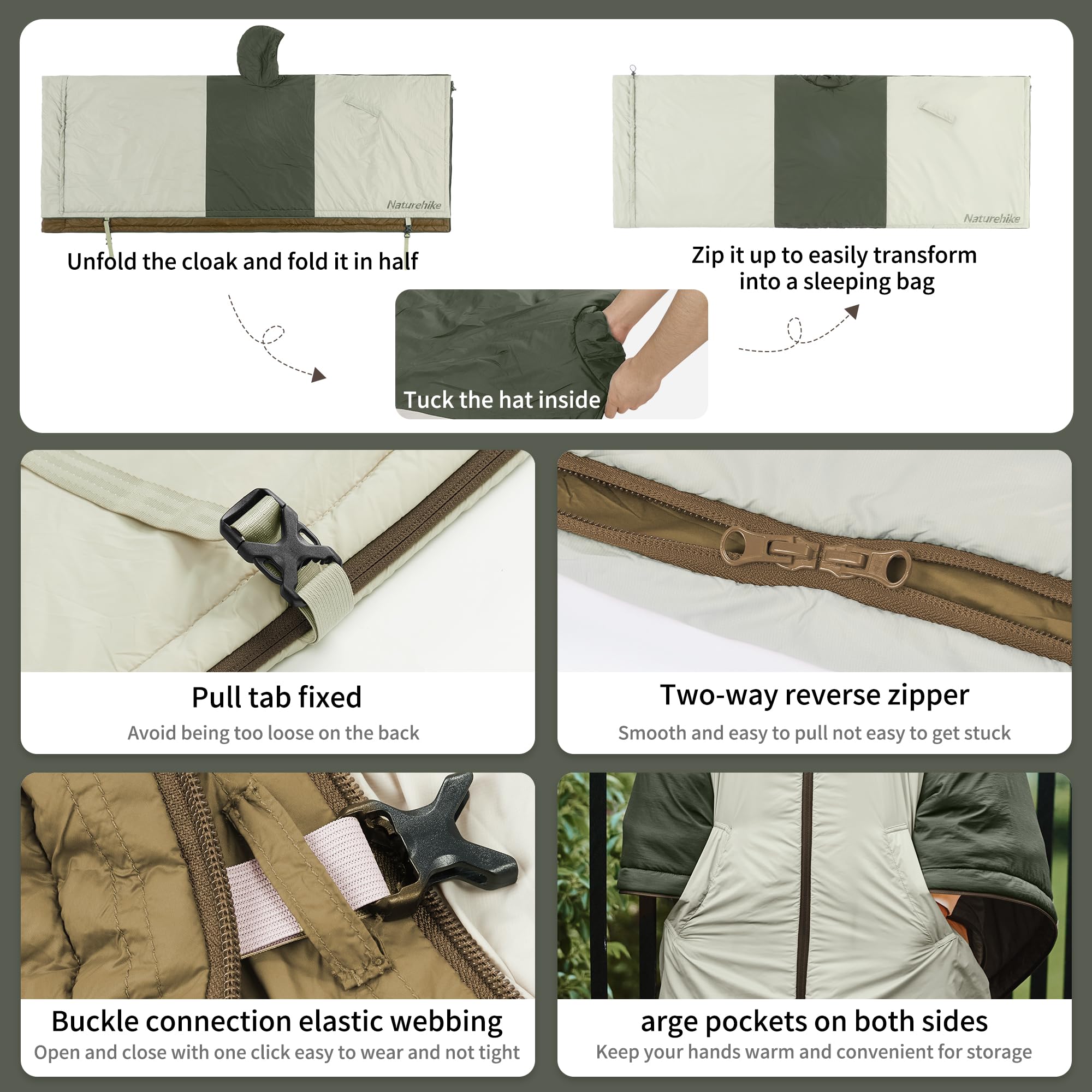 Sac De Couchage Compact Naturehike Sac De Couchage Adulte, Sac De Couchage 3 Saisons Lu00e9ger Rectangulaire Spliceable, Pour Camping En Plein Air, Randonnu00e984 - Sport Sac Couchage Enfant