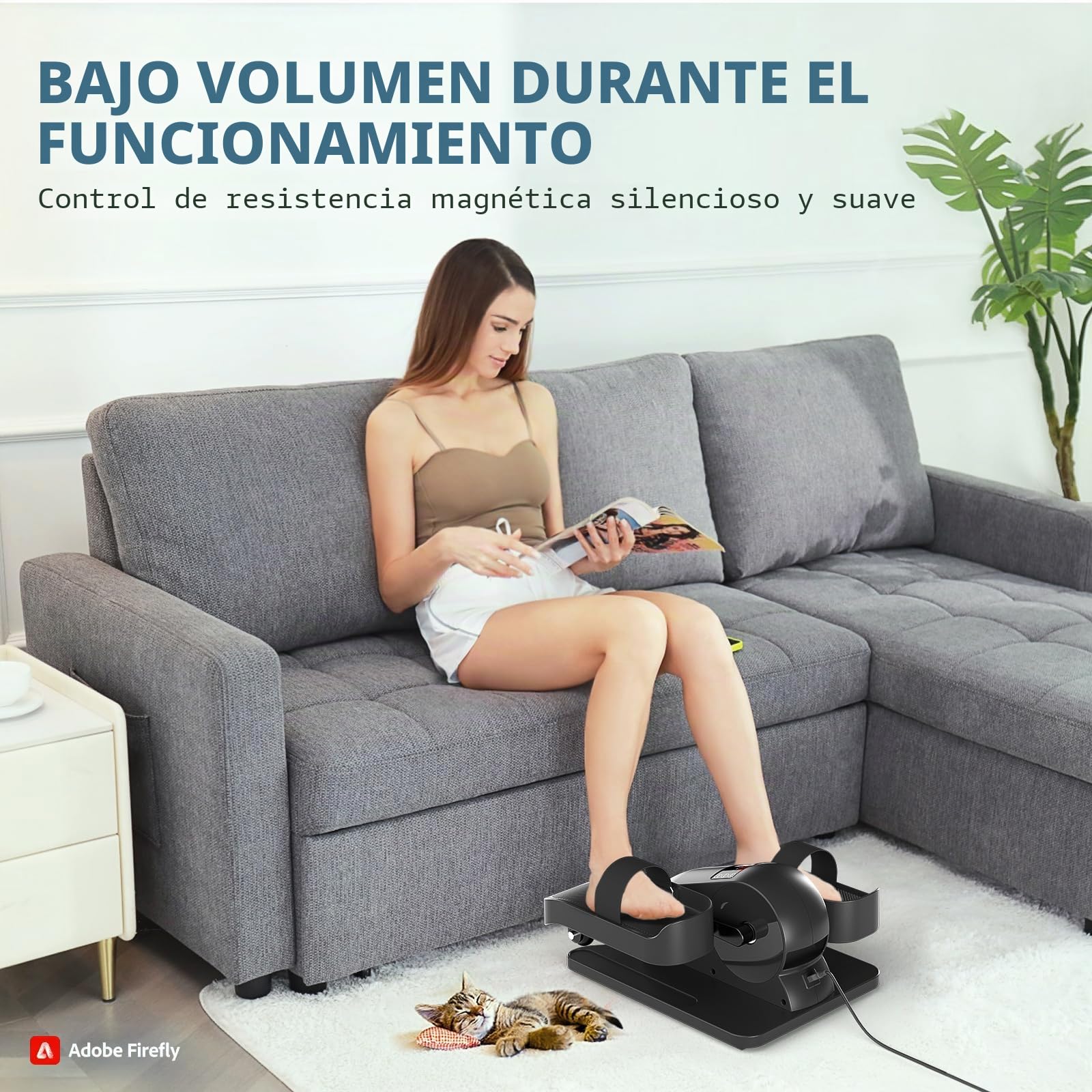 Mini Eliptica Electrica,Pedales Estaticos Personas Mayores,Pedaleador Electrico,Ejercitador de Piernas para Anciano,Elíptica Portátil Ultra Silenciosa,Bicicleta Eliptica Fitness para Casa