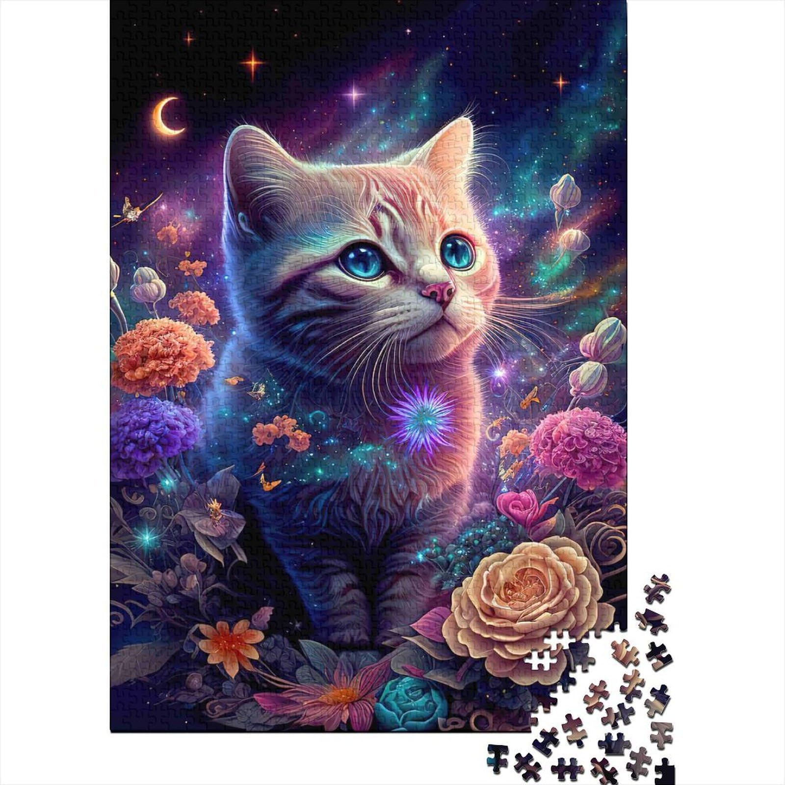 Galaxy Cat 1000 Piece Jigsaw Puzzle Floral Paper Art Home Decor nan — image 1