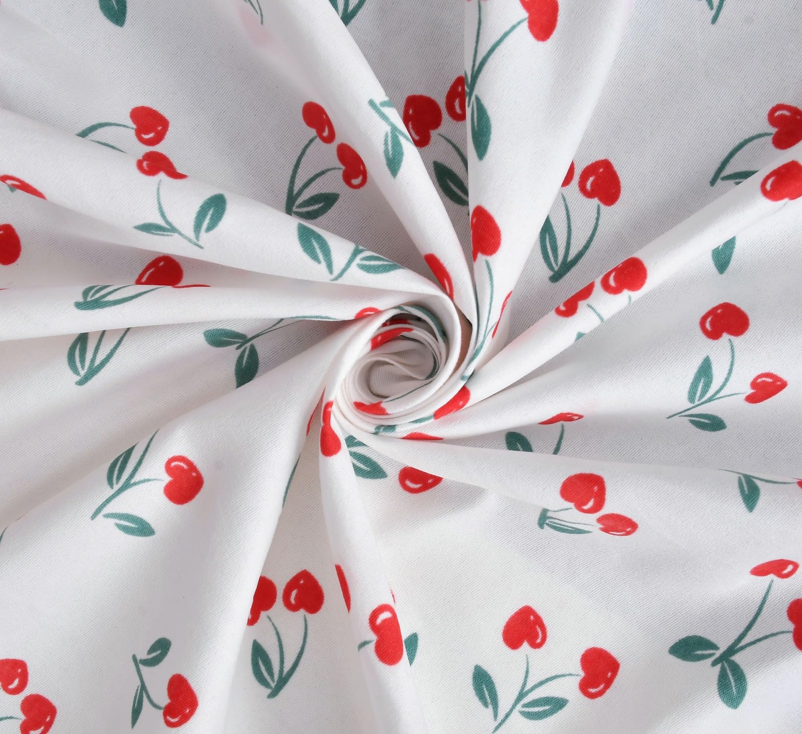 CLiDE Red Cherry Glace Cotton Bedsheet Set - Luxury Double Bedding -4