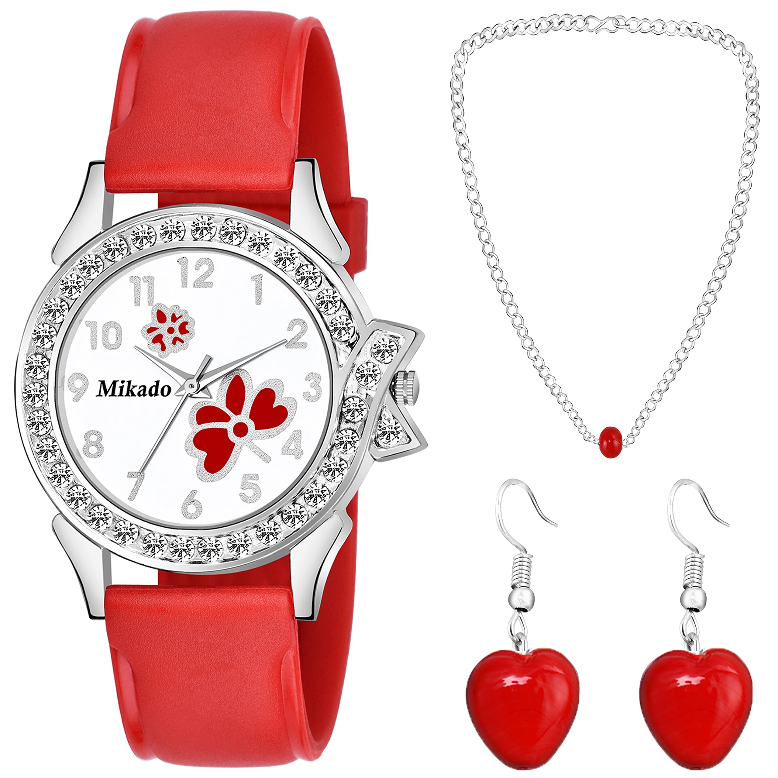 Mikado Ruby Red Analog Wrist Watches with Jewel Set for Women (B09YDDT6JZ) Amazon Price History, Amazon Price Tracker