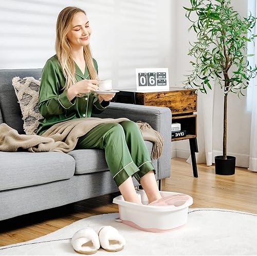 Miniatura 7 de Giantex Baño de spa para pies con masaje de burbujas suaves, nodos de masaje y arco, protector contra salpicaduras, control táctil de los dedos,