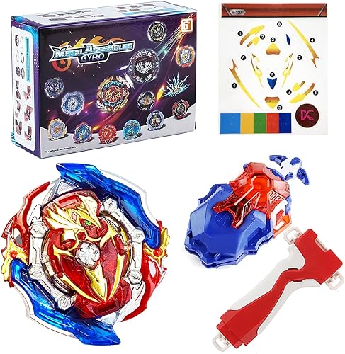 Bey Burst Blade Gyro juguete, Bey Metal Fusion Spinning Battling Top Blades con lanzador de cuerda y asa, juegos de lucha de cumpleaños para niños,