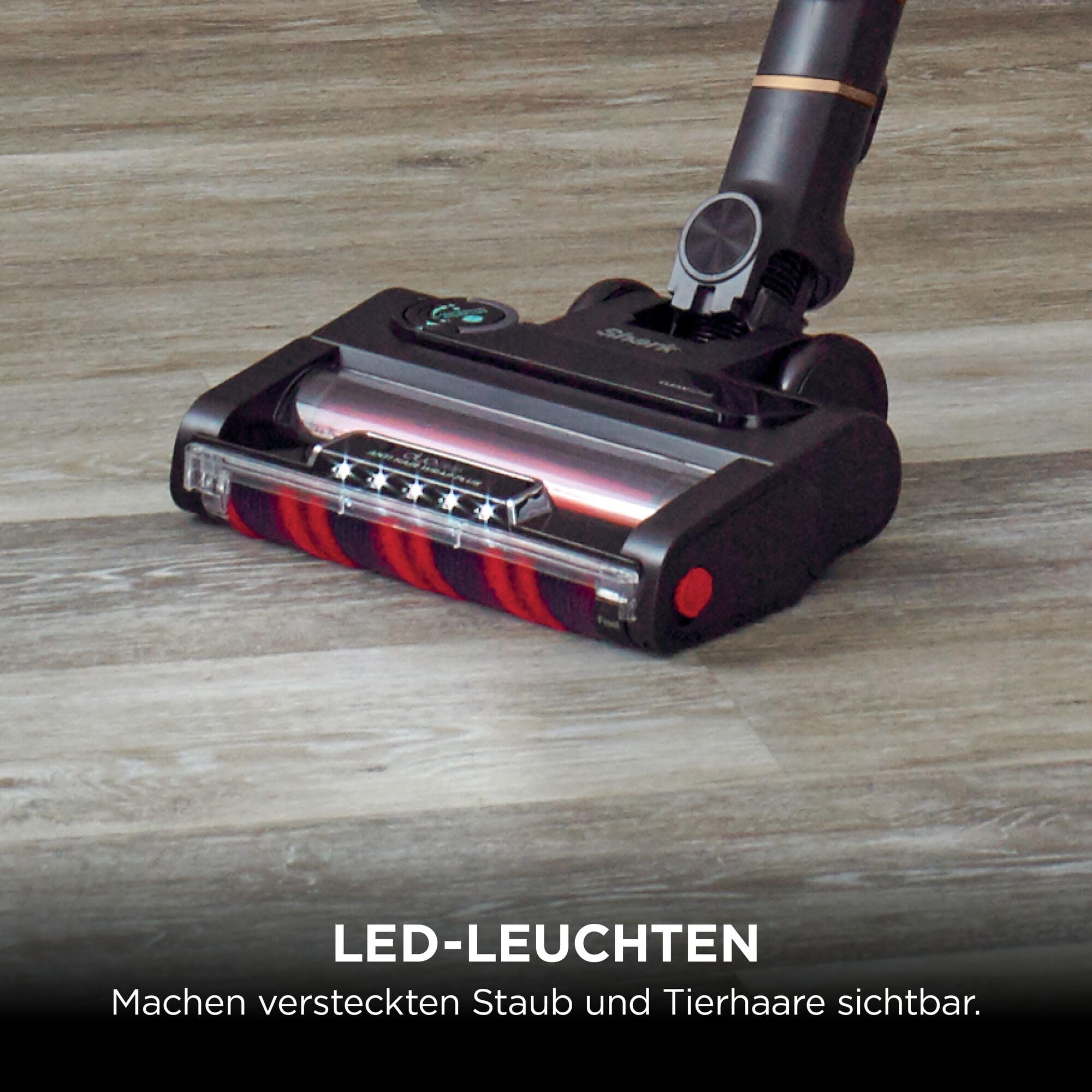 Shark Stratos Akku-Staubsauger freistehend, bis 60 Min. Laufzeit, kabellos, beutellos, für Tierhaare, Allergiker, Teppich und Hartböden, mit Auto-Kit und Knickgelenk-Rohr, grau/roségold, IZ400EUTBK