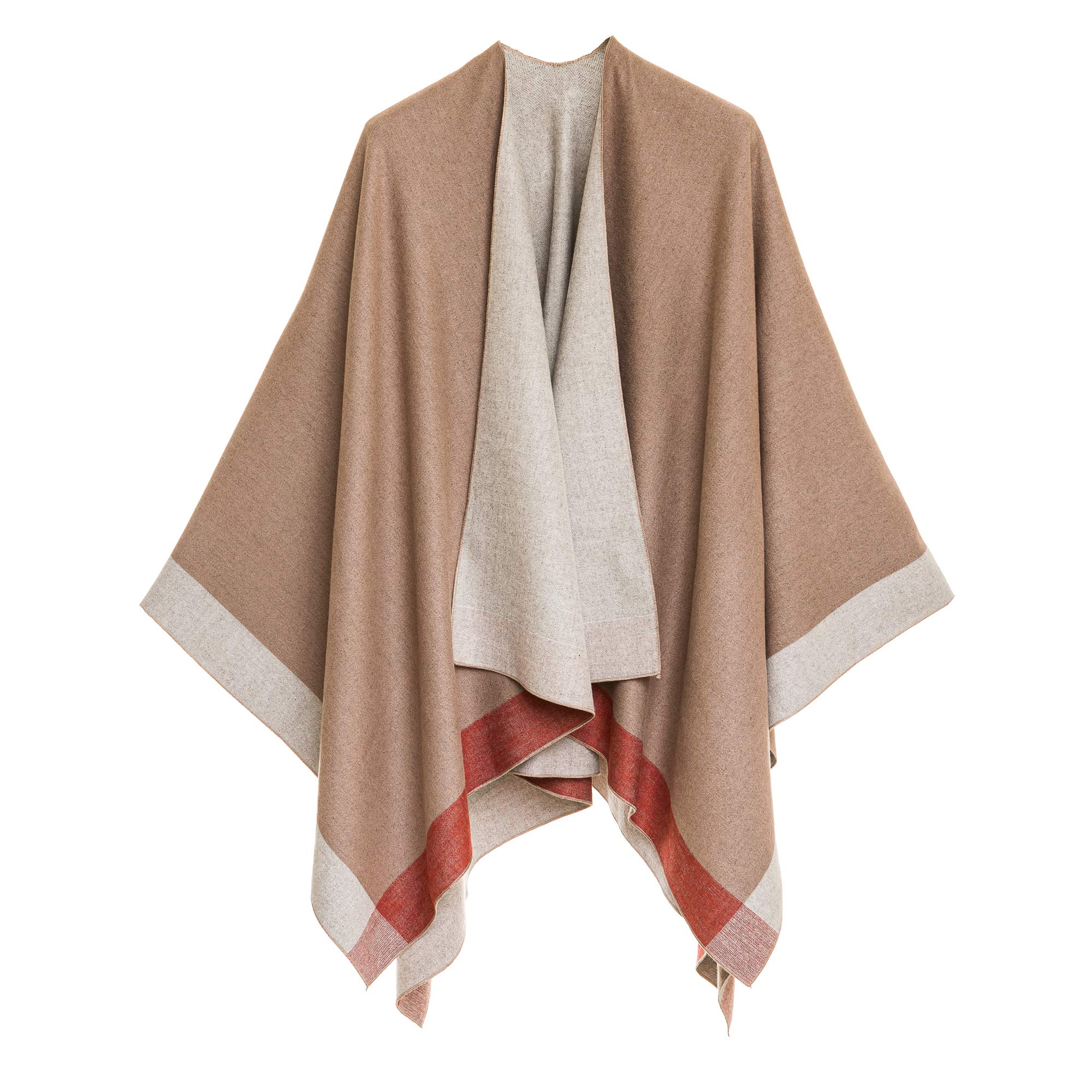 Women's Shawl Wrap Poncho Ruana Cape Cardigan Sweater Open Front for Fall Winter