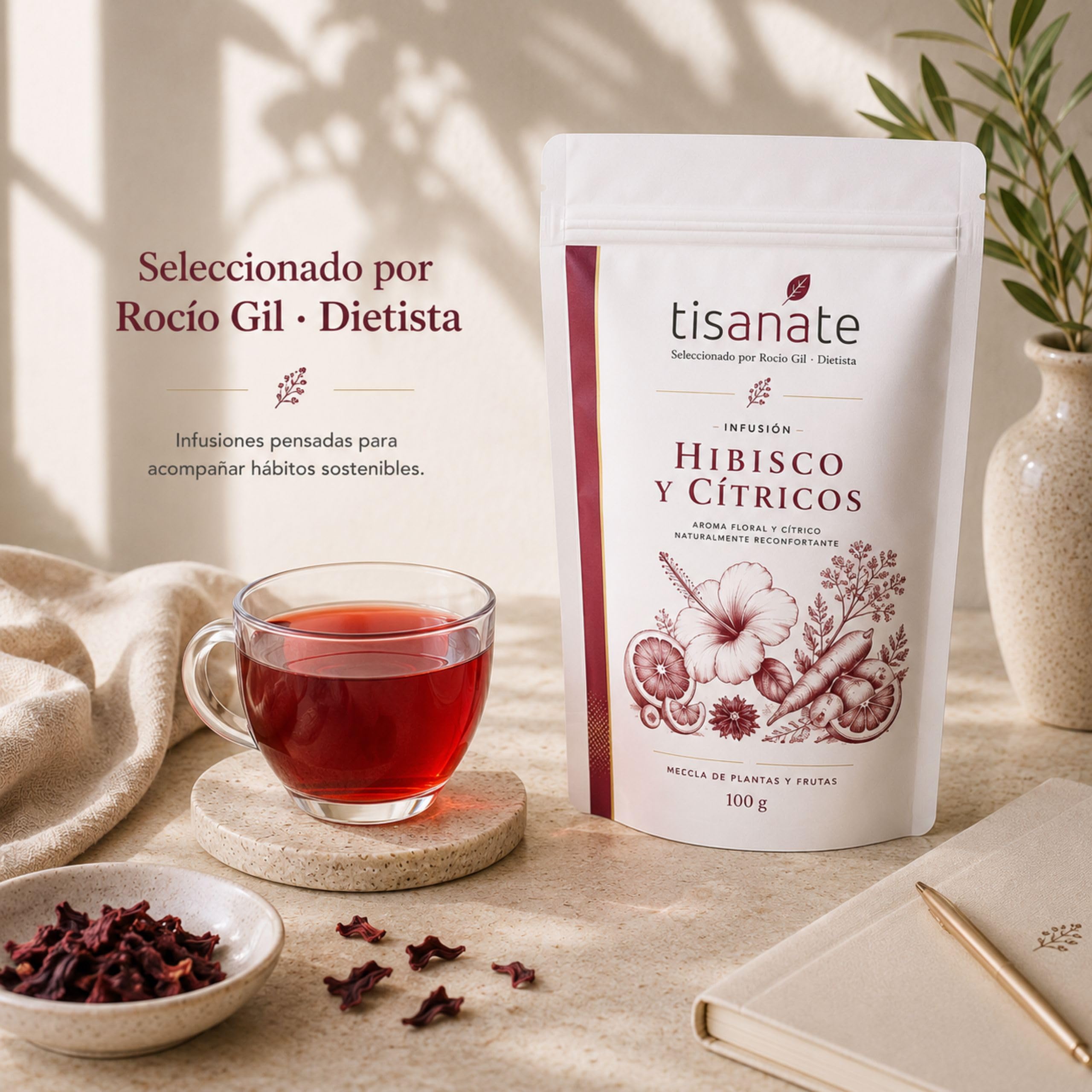 Infusión Hibisco y Cítricos 100g – Té de Hibisco y Flor de Jamaica con Naranja y Limón