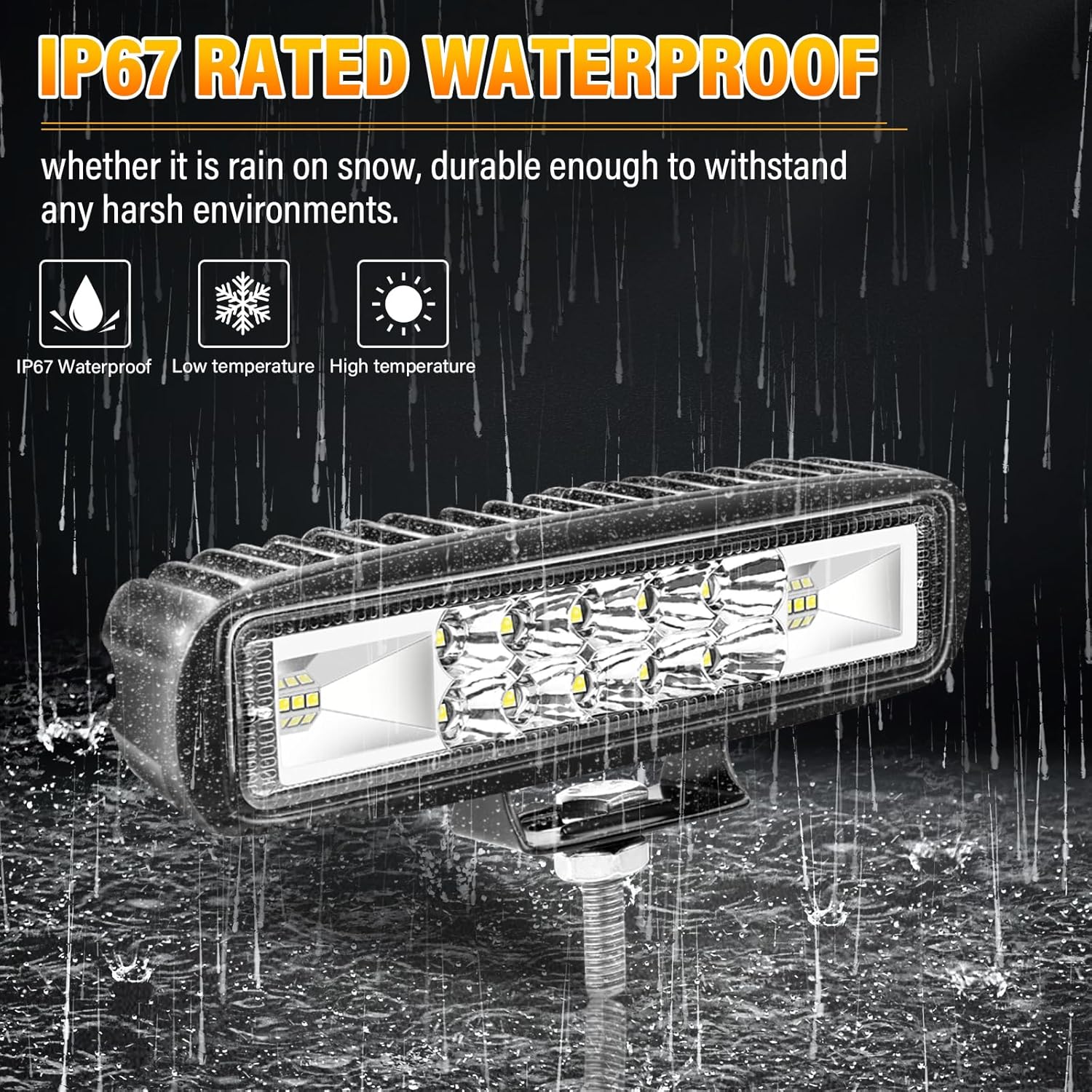 SKYWORLD 10PCS 6 inch 24W Led Work Light Bar, Spot Flood Combo Beam LED Bar Lights Off Road Driving Lights Fog Lamp 12V 24V Waterproof for Car Truck Tractor SUV ATV 4x4 4WD Boat, 6000K White