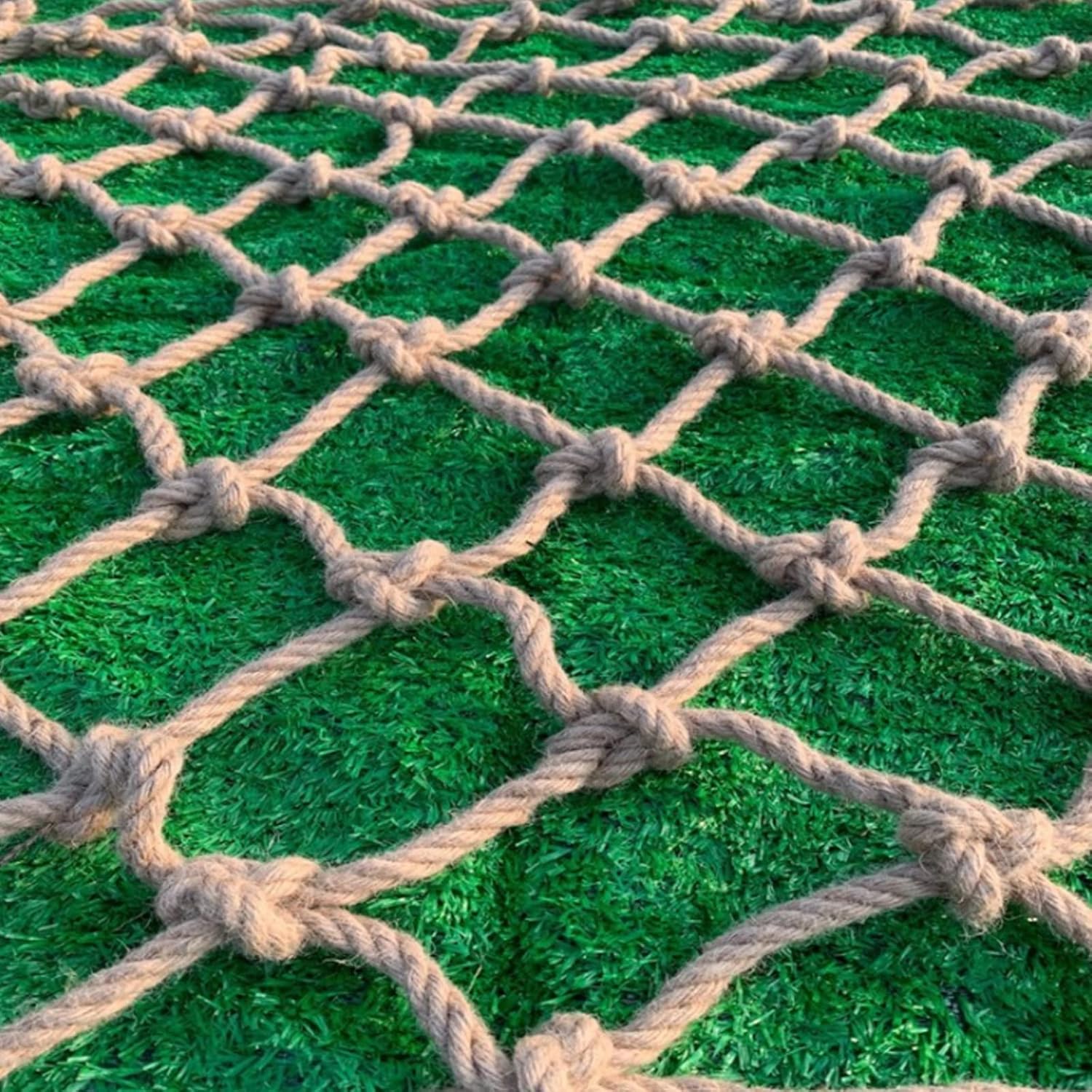 Child Safety Net 3x5m (10x16ft) - Durable Hemp Rope Mesh for Outdoor Climbing, Indoor Decoration & Safety, Jute Isolation Net for Kids' Protection & Play Areas