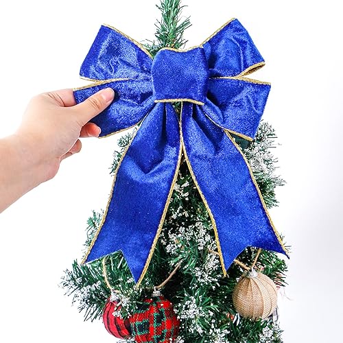 Miniatura 7 de Cinta de terciopelo rosa ancha con cable para árbol de Navidad, guirnalda, corona, 2.5 pulgadas, 5 yardas